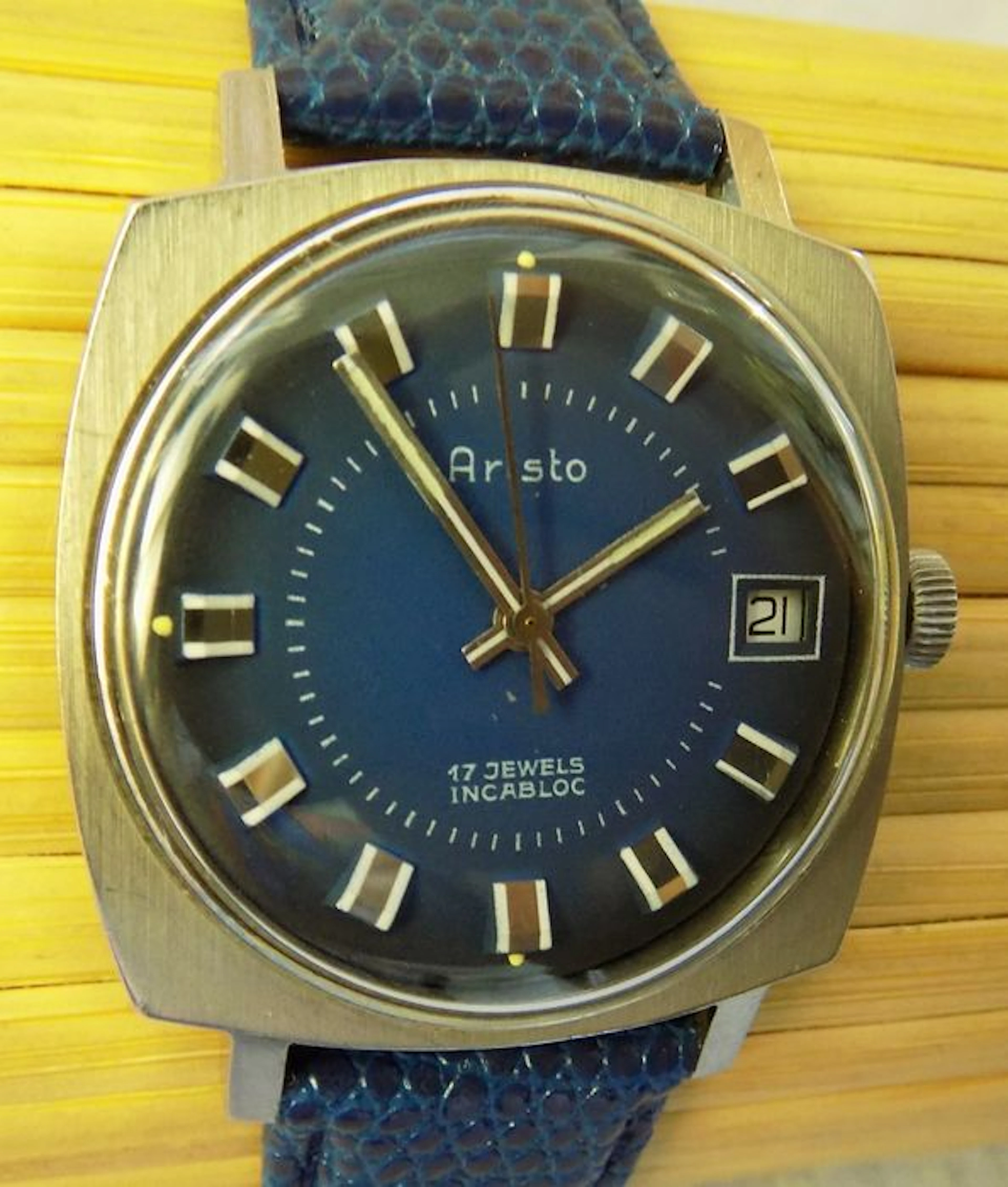 ARISTO 17 jewels with date -- men's wristwatch from the 1960s/70s -- very rare collector's piece
