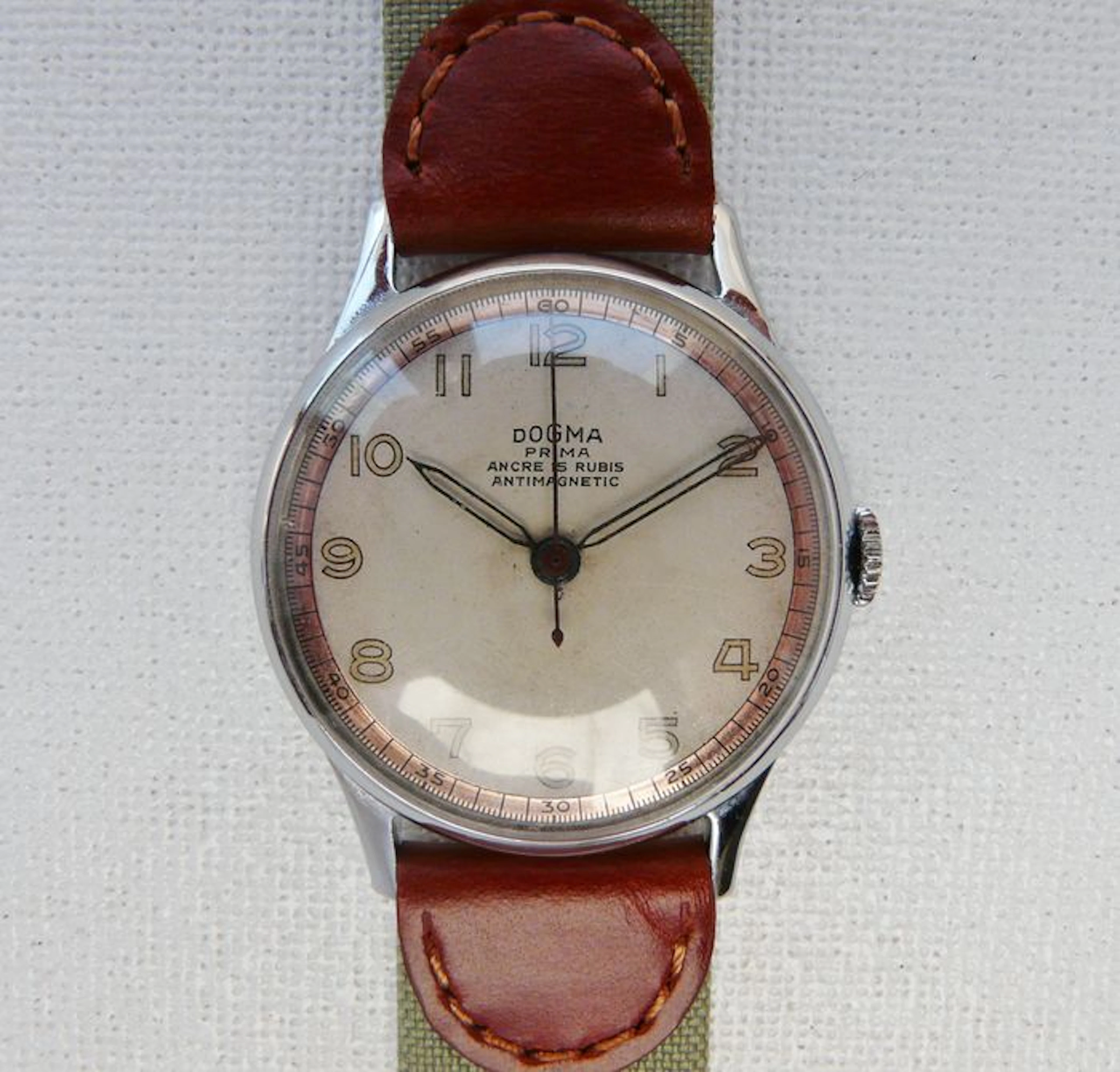 DOGMA Prima Military Medical Orderly's/Doctor's Wrist Watch Circa 1950 (The Korean or "Forgotten" War)