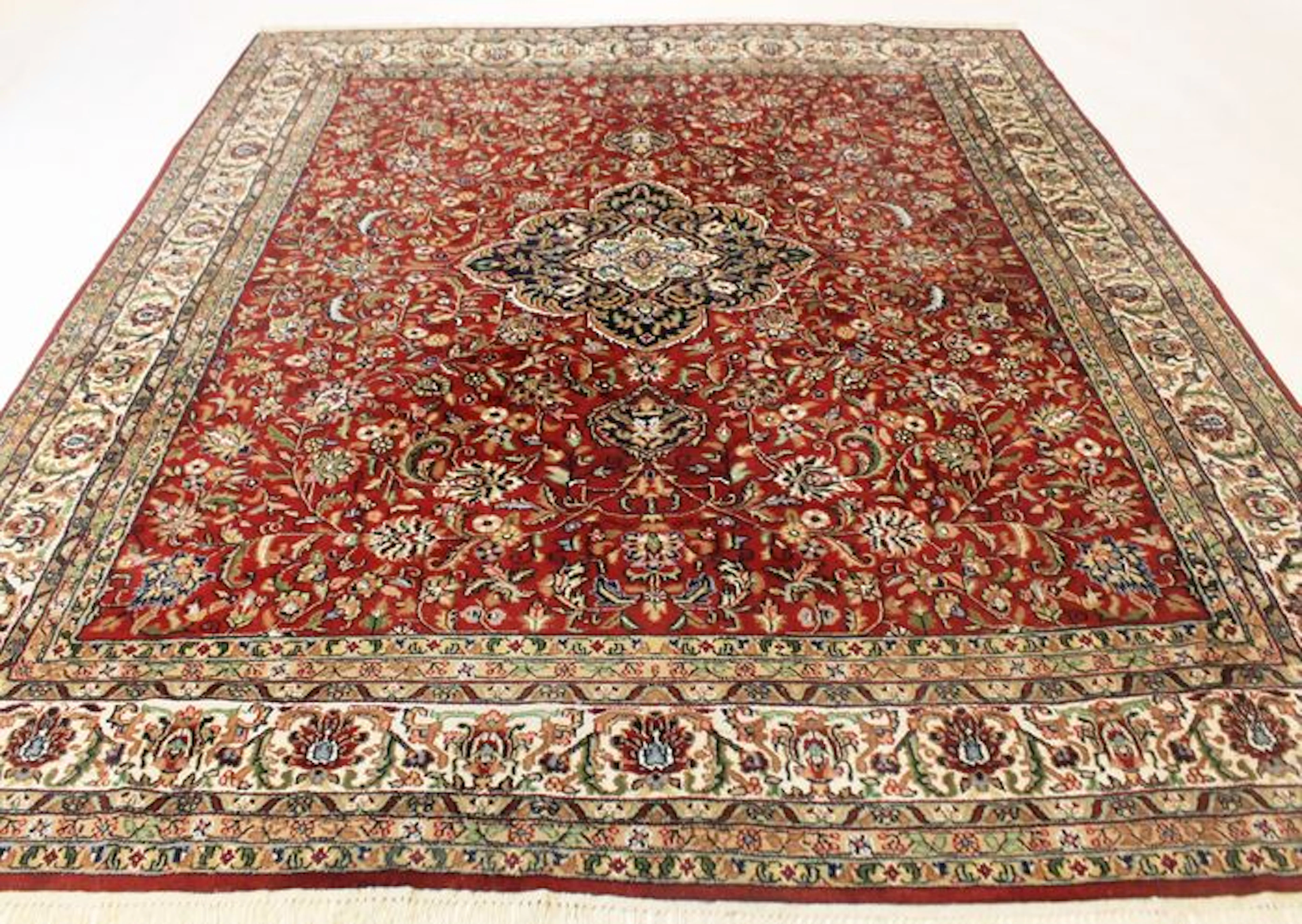 Königlicher Hadgeknüpfter Orientteppich Indo Täbris Made in Indien 264X300cm