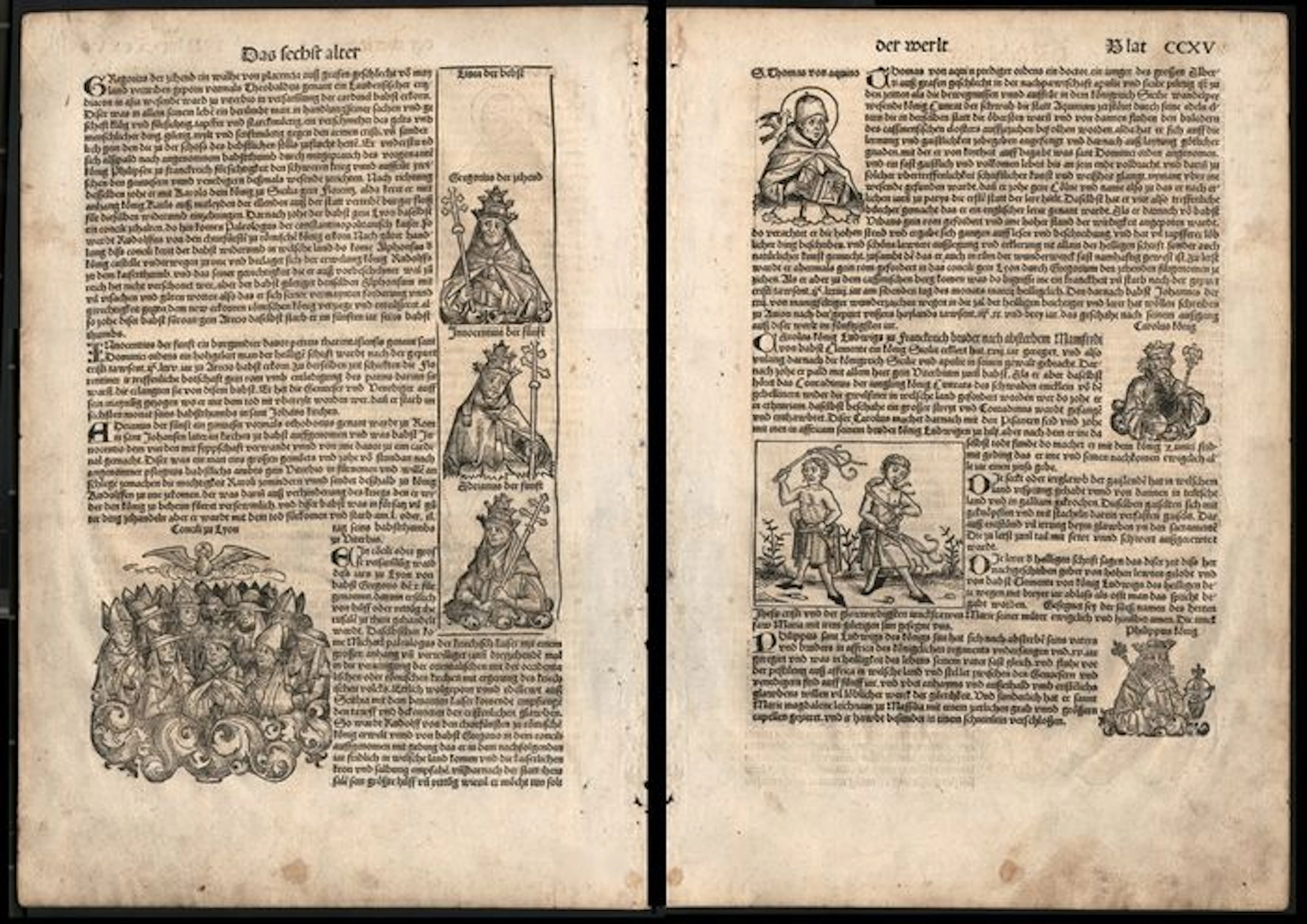 Michael Wohlgemut - Incunable leaf from the “Nuremberger Chronik” by H. Schedel - Folium CCXV - 1493