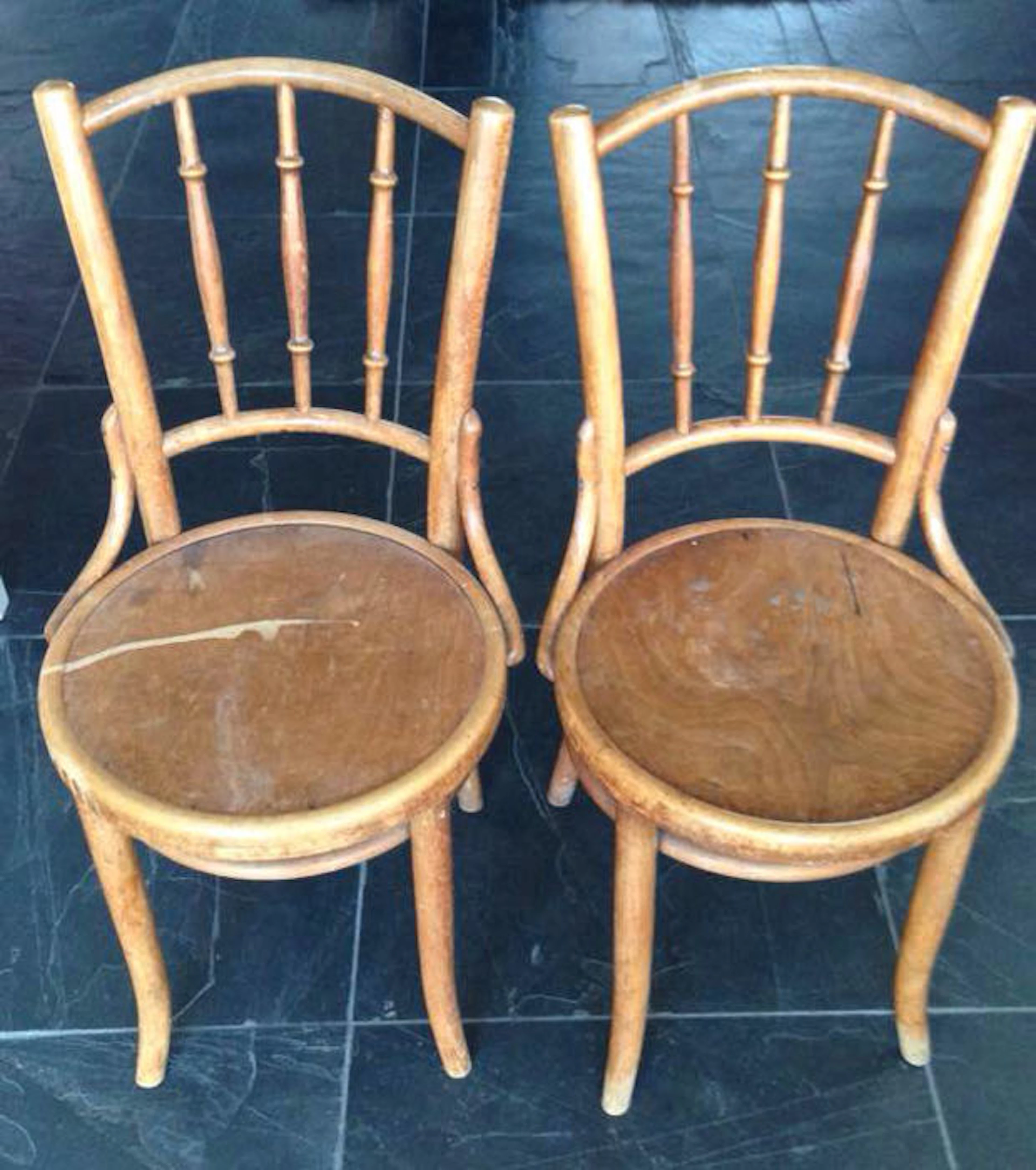 Thonet - a couple of Beechwood café chairs - Germany - probably late 19th/early 20th century