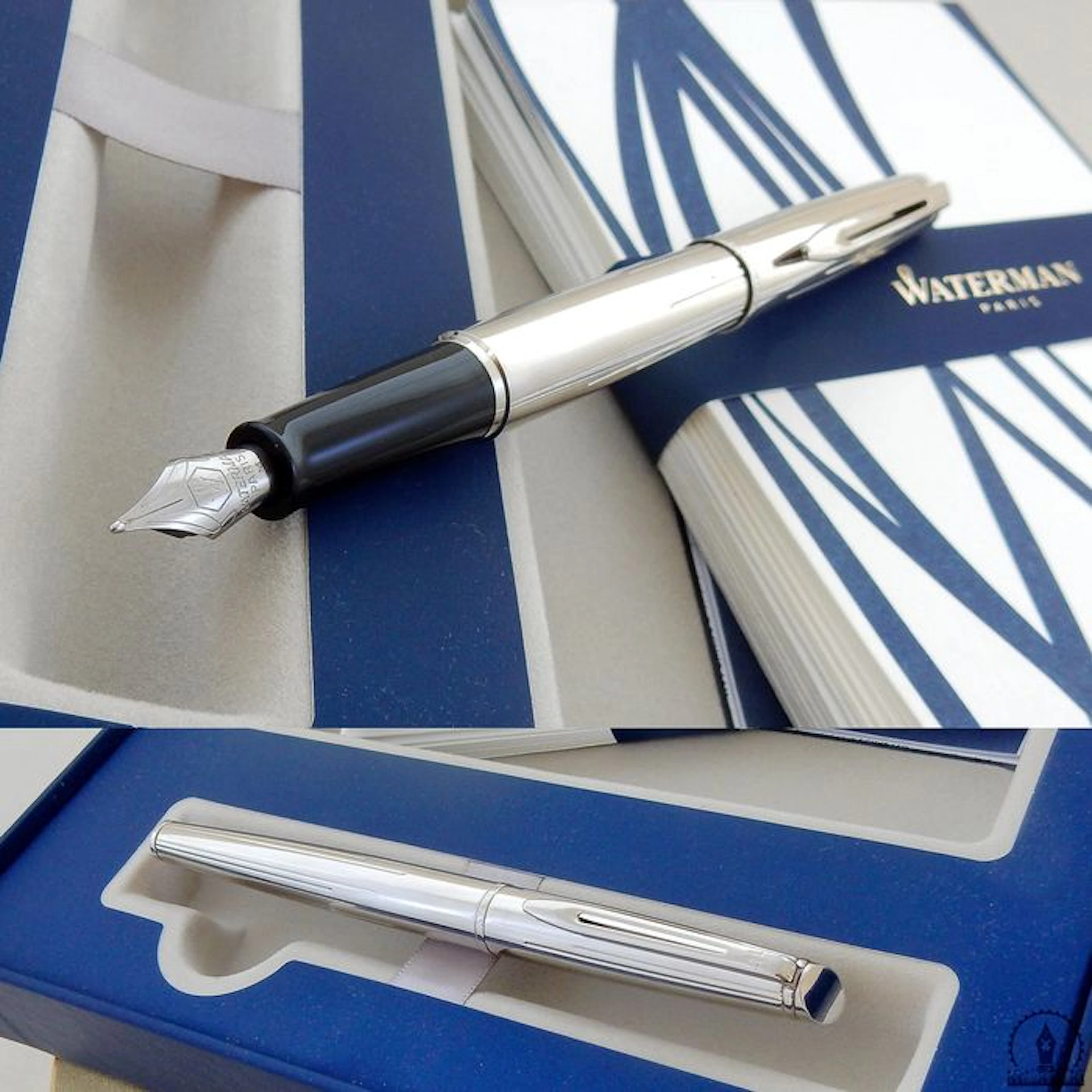 Waterman Hemisphere Chrome Chiseled Fountain Pen | New Old Stock / In Mint Condition