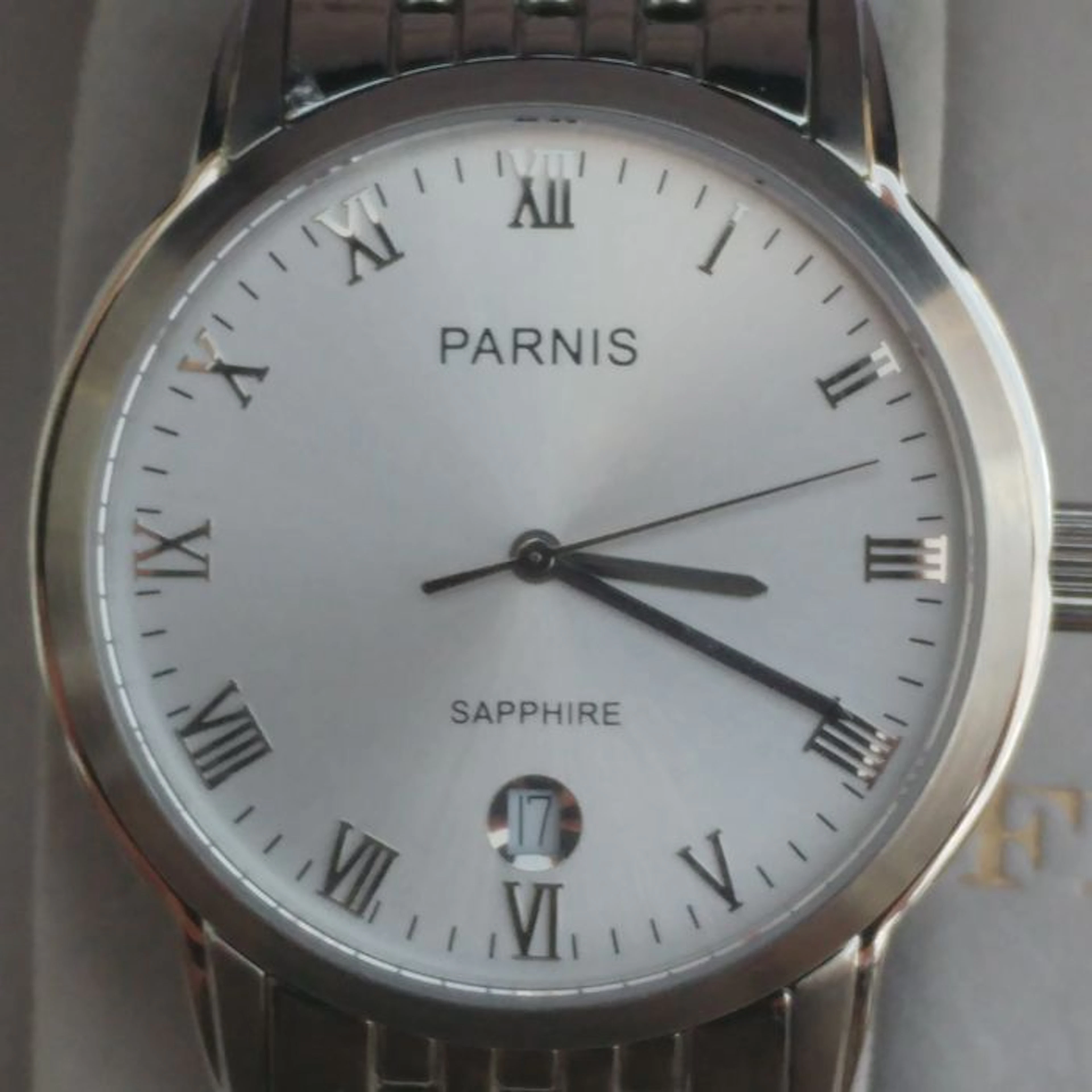Parnis Sapphire men's wristwatch 2016