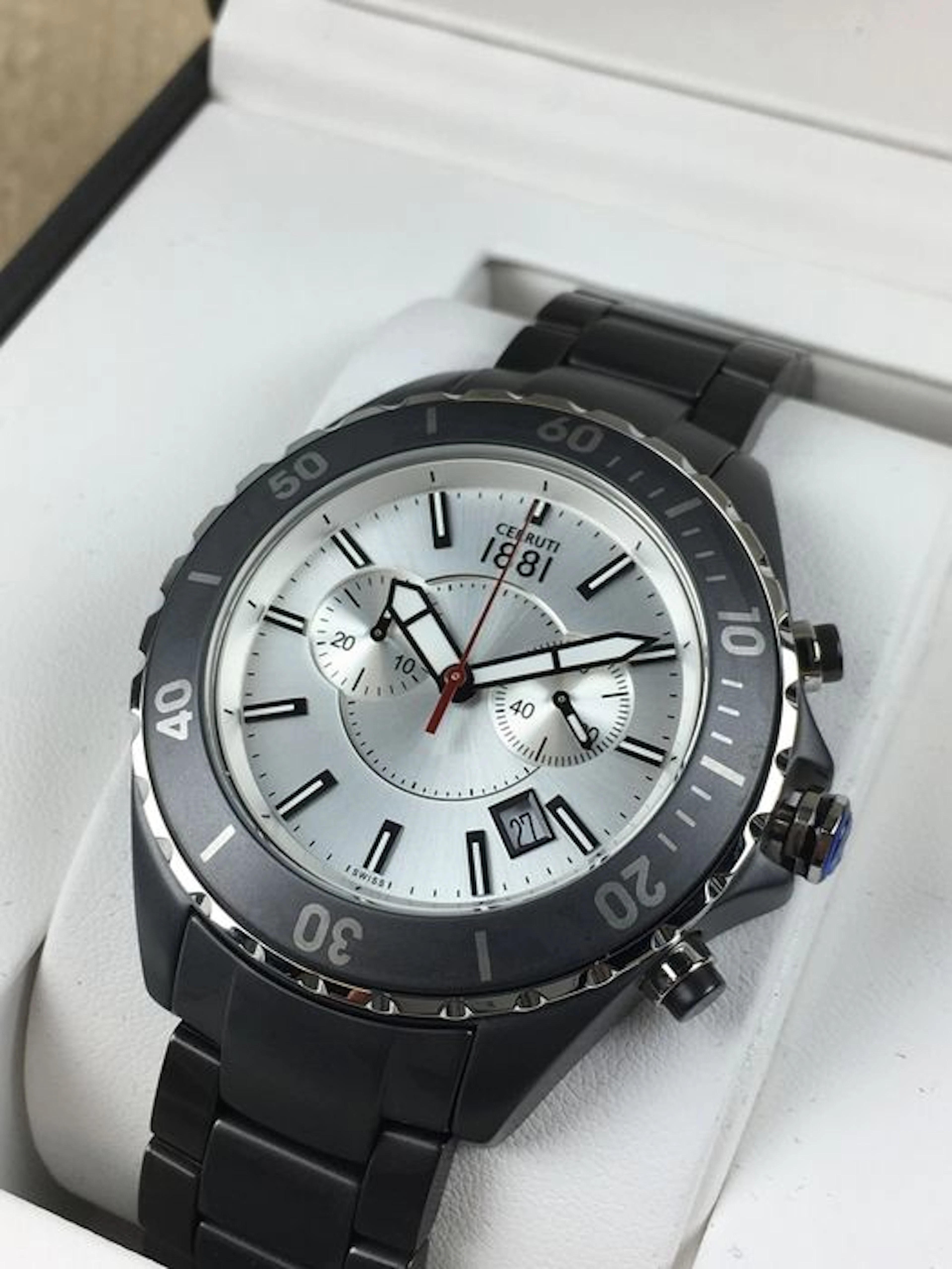 Cerruti Ceramic chronograph black reference: CRA077Z211H – men's watch