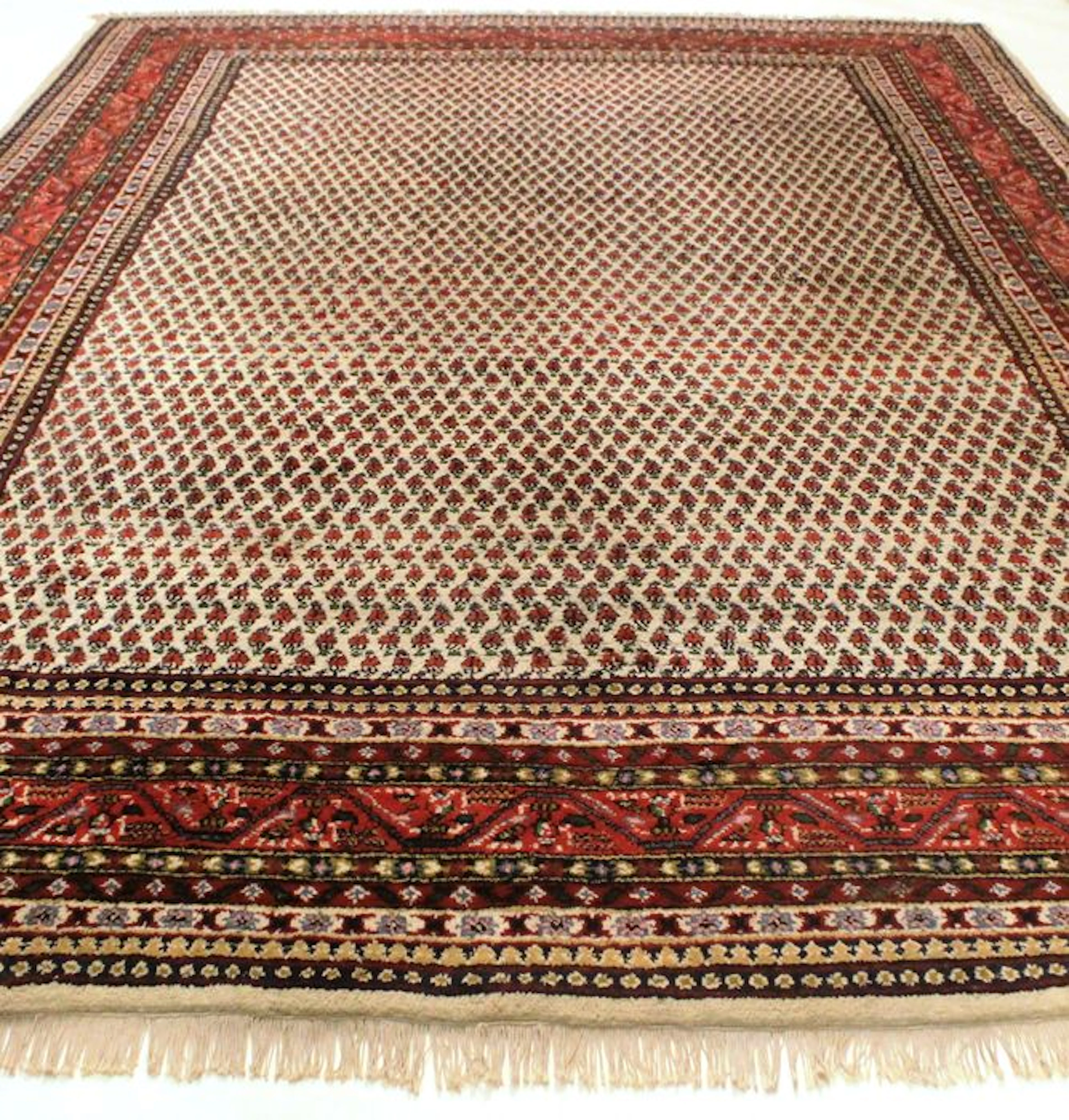 Prachtvoller Handgeknüpfter Orient Palast Teppich Sarough Mir 300X400cm Made in Indien Beste Hochlandwolle um 1990