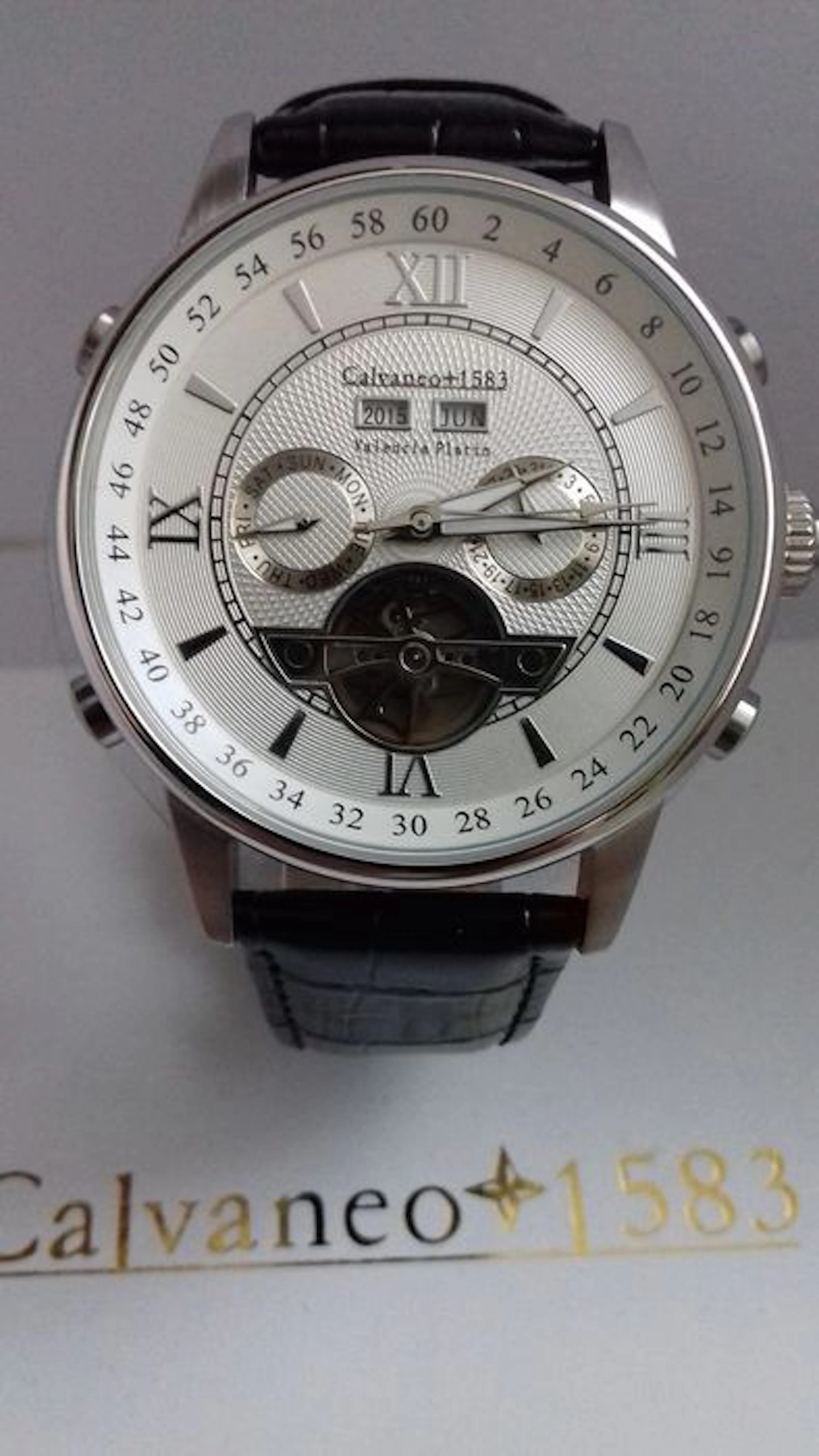 Calvaneo 1583 Valencia Platin – men's wristwatch – never worn