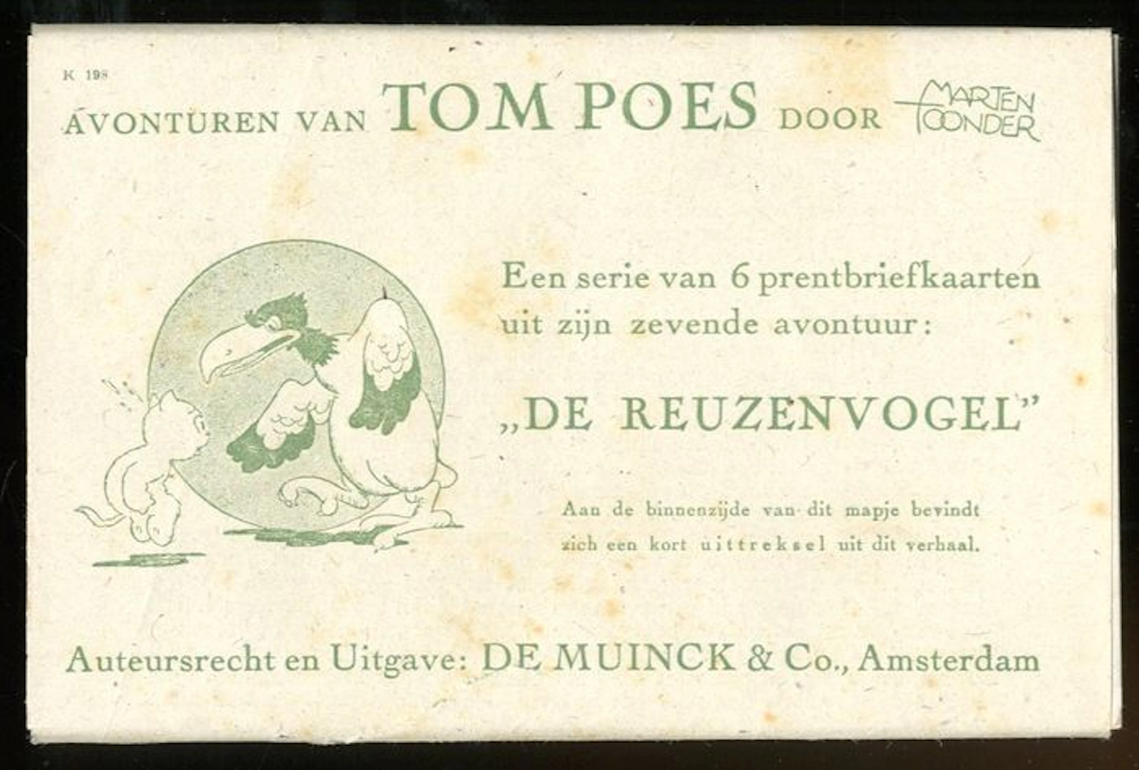 Tom Poes - 7th set of 6 postcards in original wrapper - Tom Poes en de reuzenvogel - (1942)