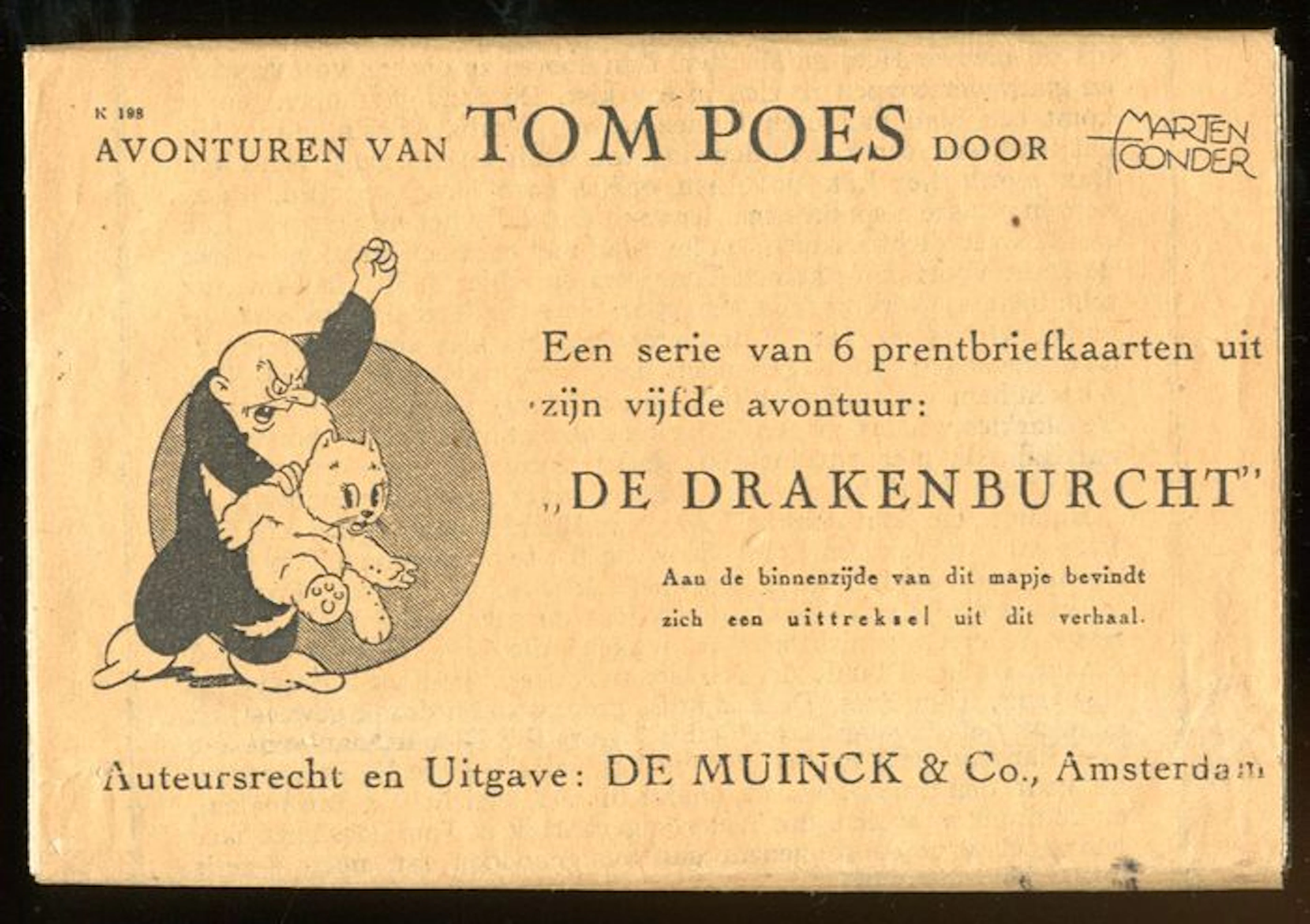 Tom Poes - 5th set of 6 postcards in original wrapper - Tom Poes en de Drakenburcht - (1942)