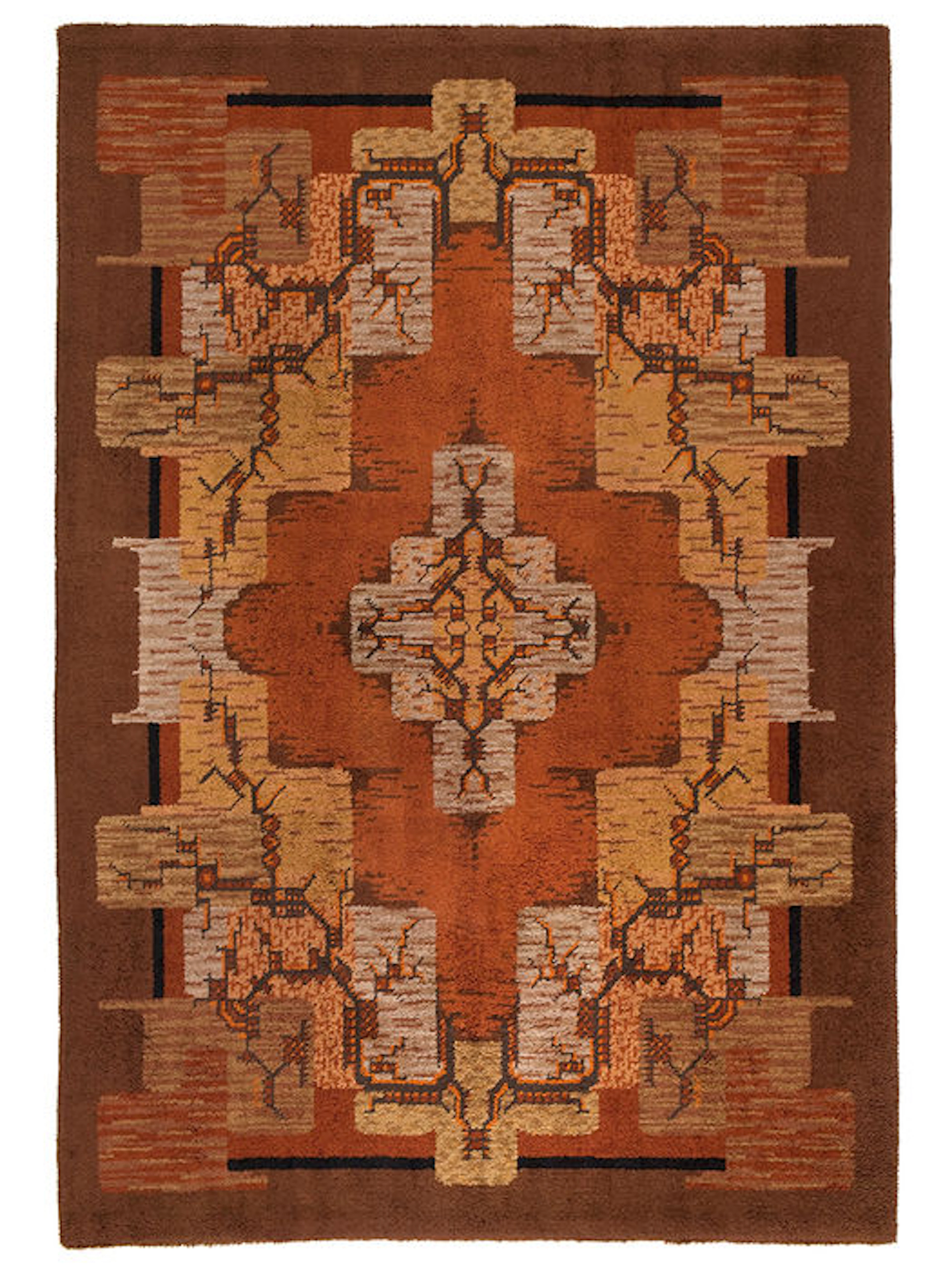 Hand knotted Dutch carpet (Amsterdam School), mid-20th century, 315 x 215 cm.