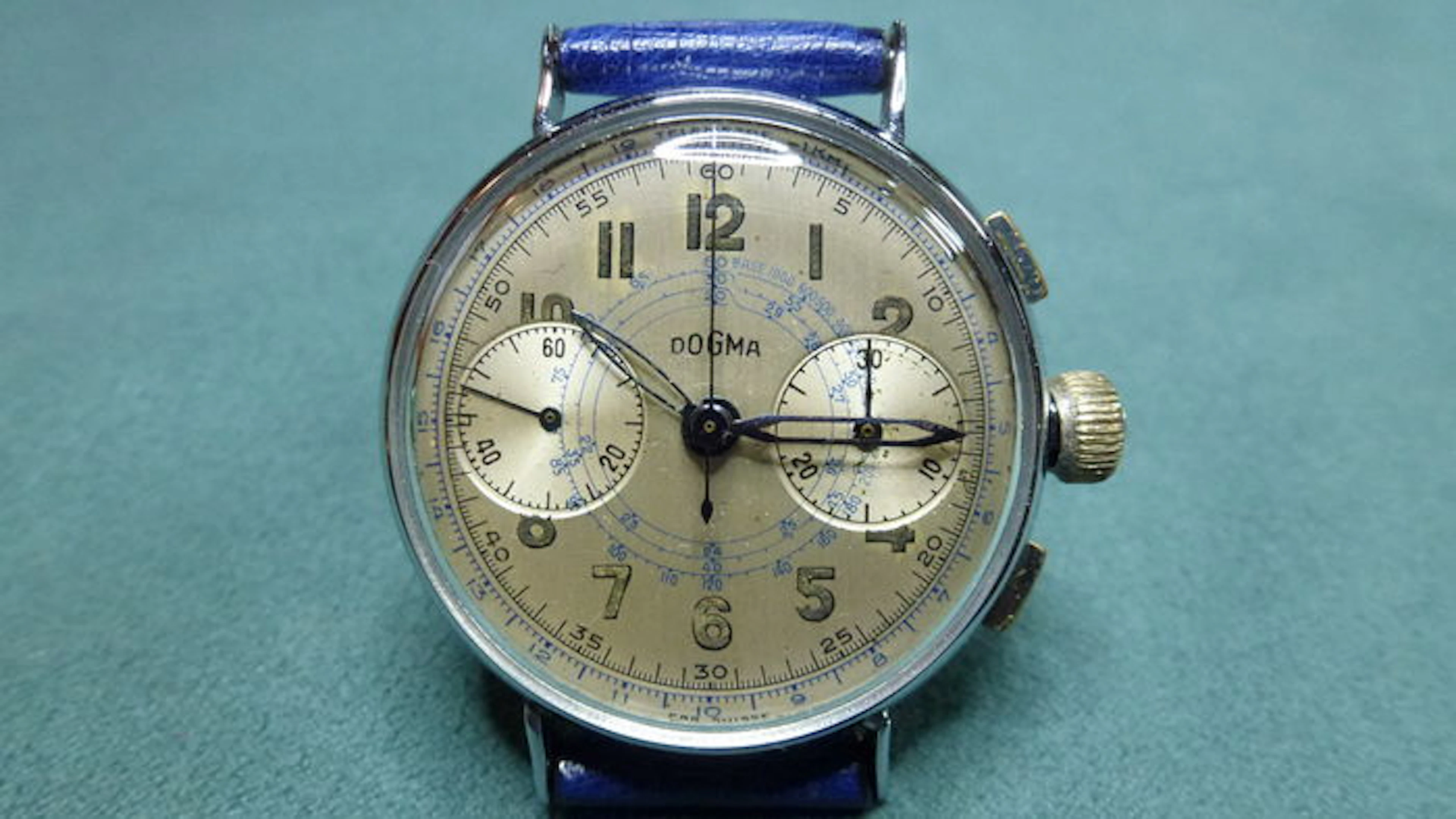 Dogma men's chronograph watch - Three buttons - Dual tachymetric scale - 1940s