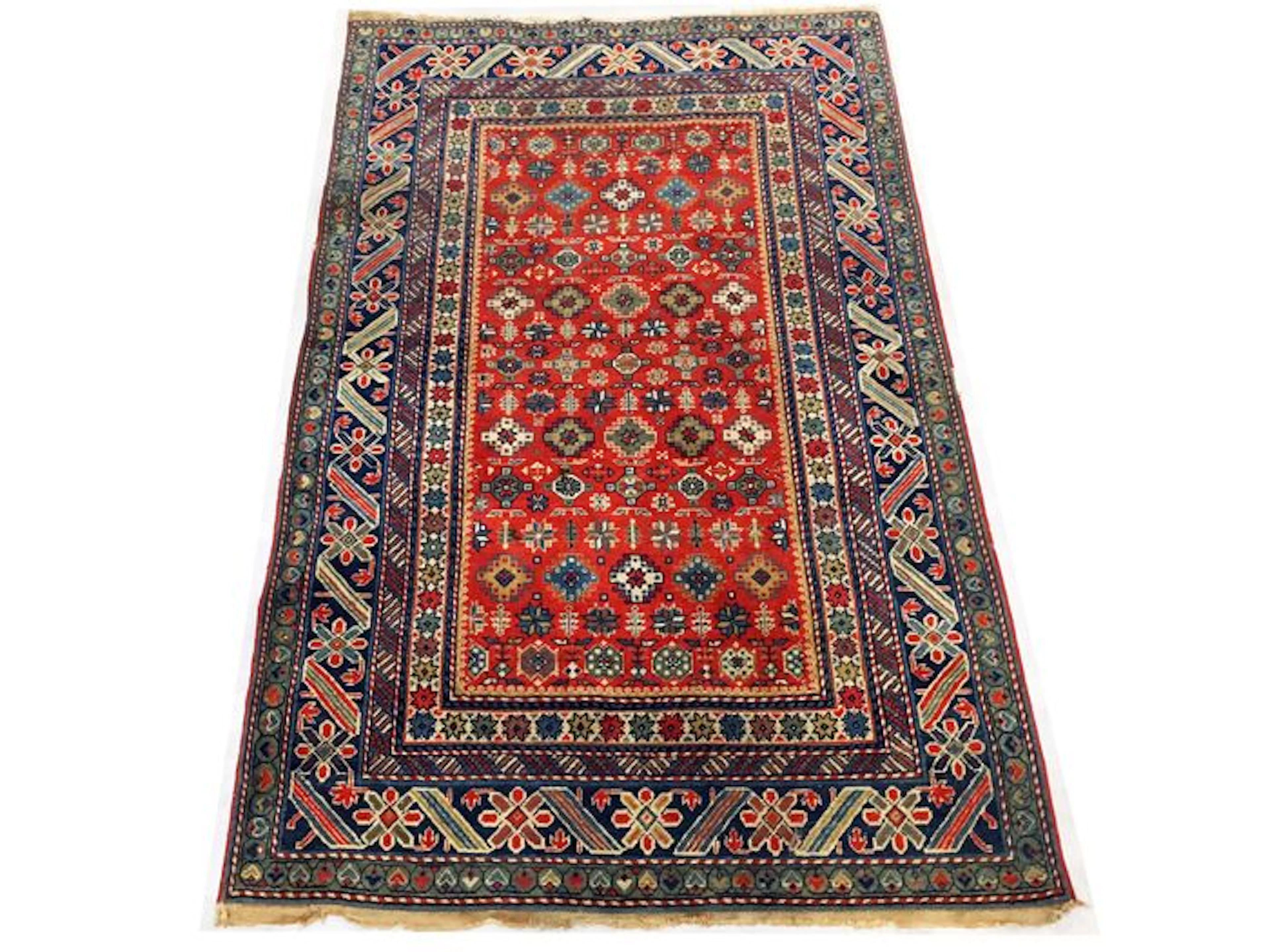 Handmade oriental rug. Old Kazak Shirvan 170 x 120 cm circa 1930!!!
