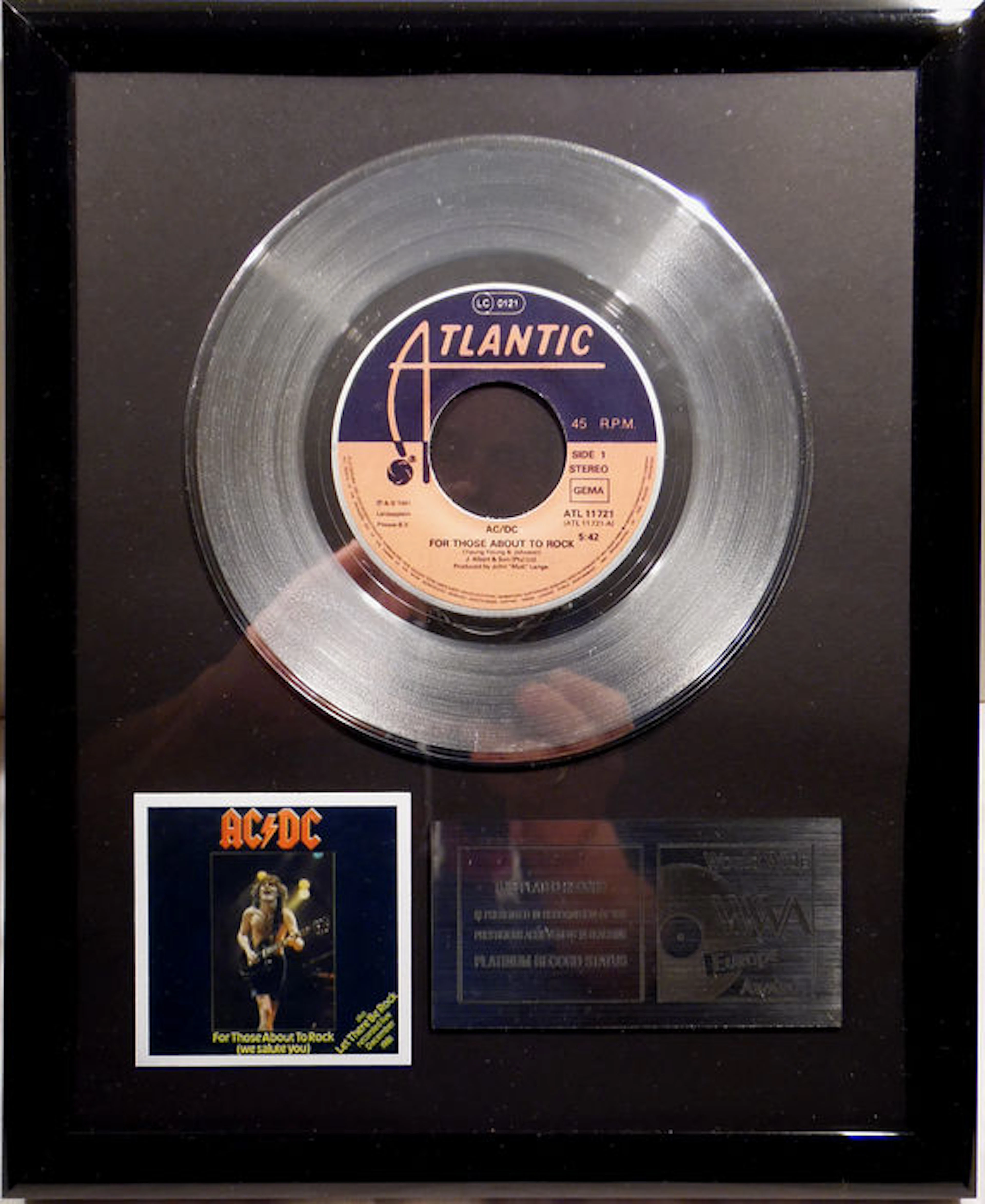 AC/DC - For Those About Rock - 7" Single Atlantic Records platinum