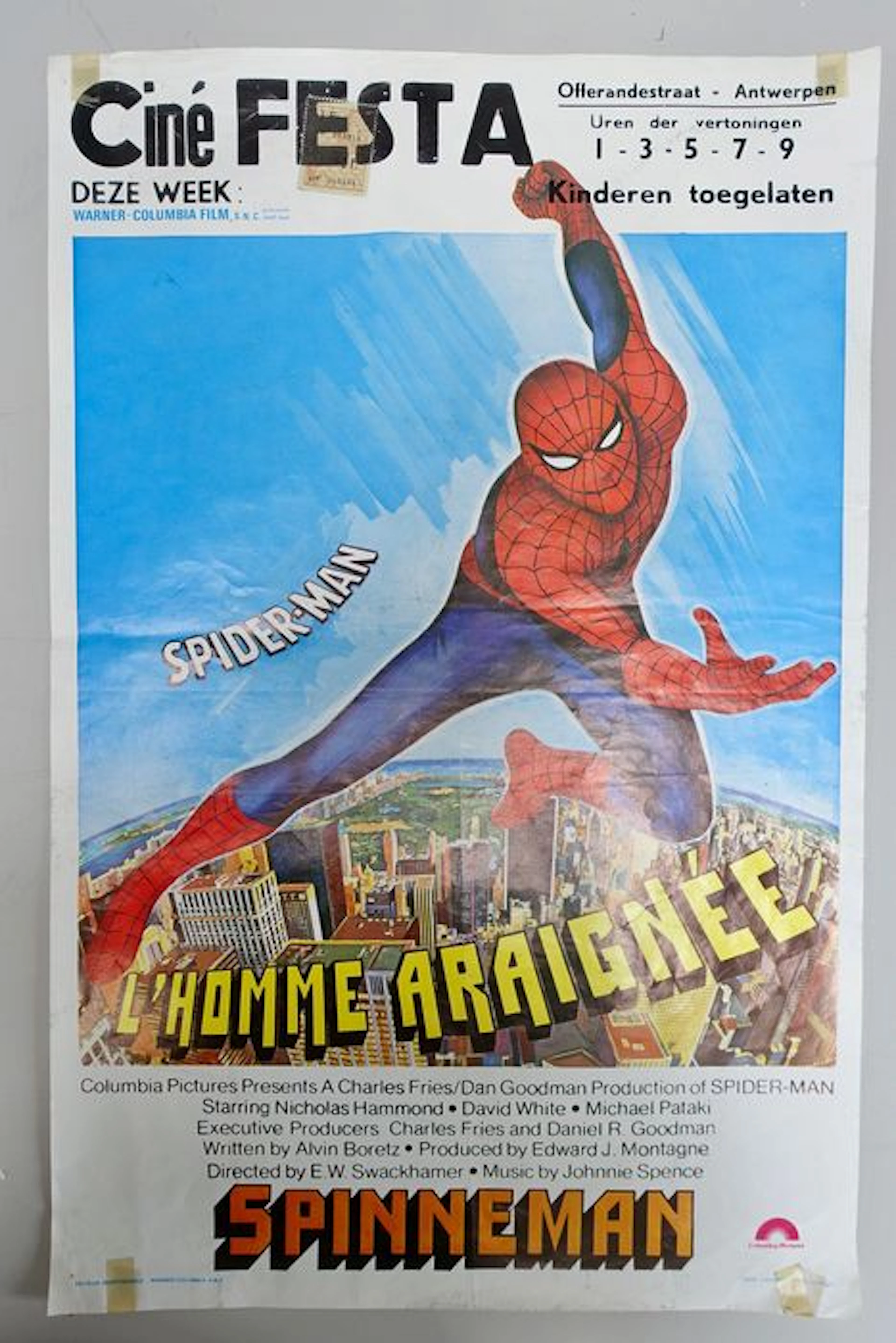Original filmposter Spiderman ft. Nicholas Hammond