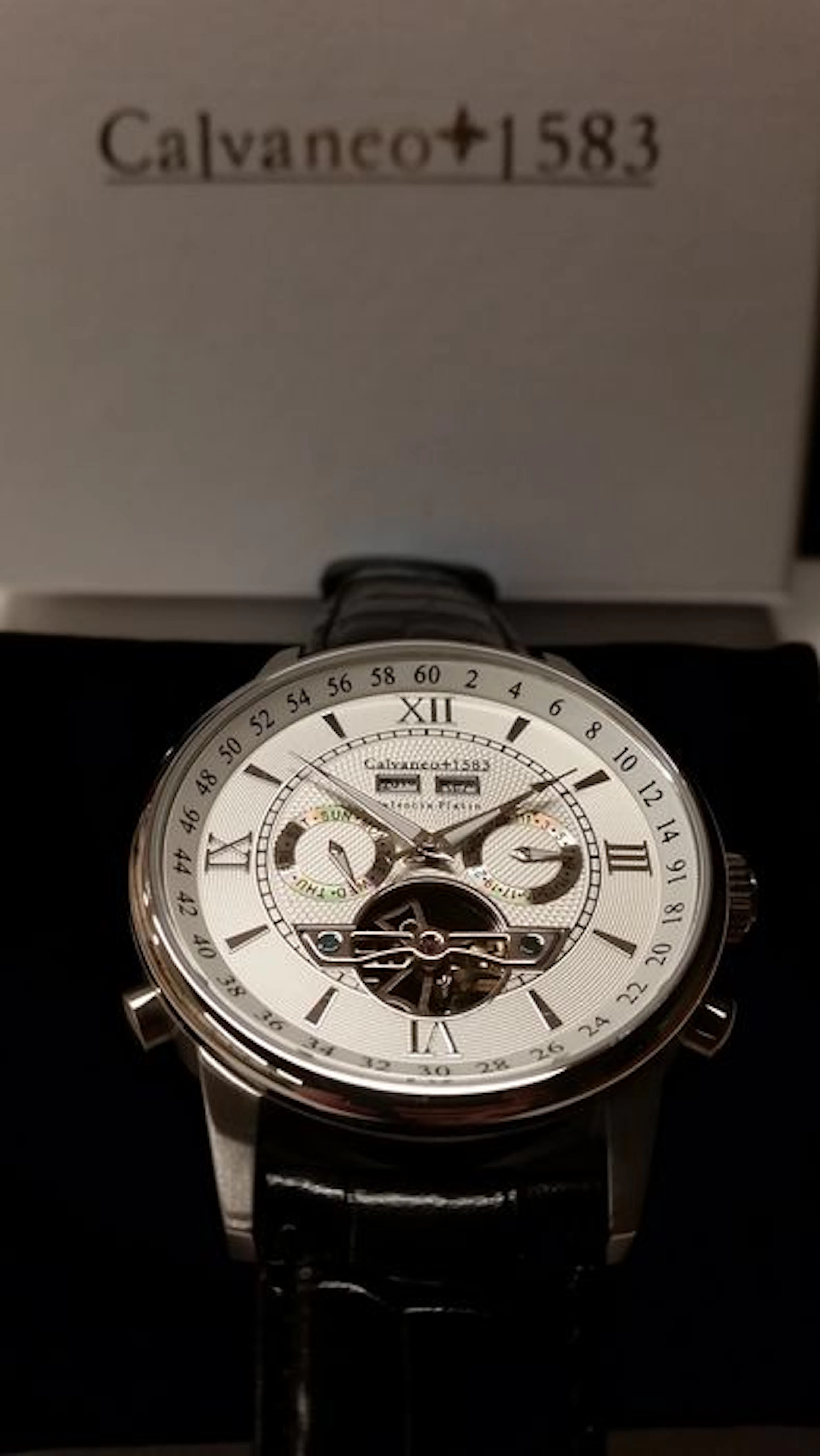 Calvaneo 1583 Valencia Platin Edition – Automatic men's wristwatch - unworn
