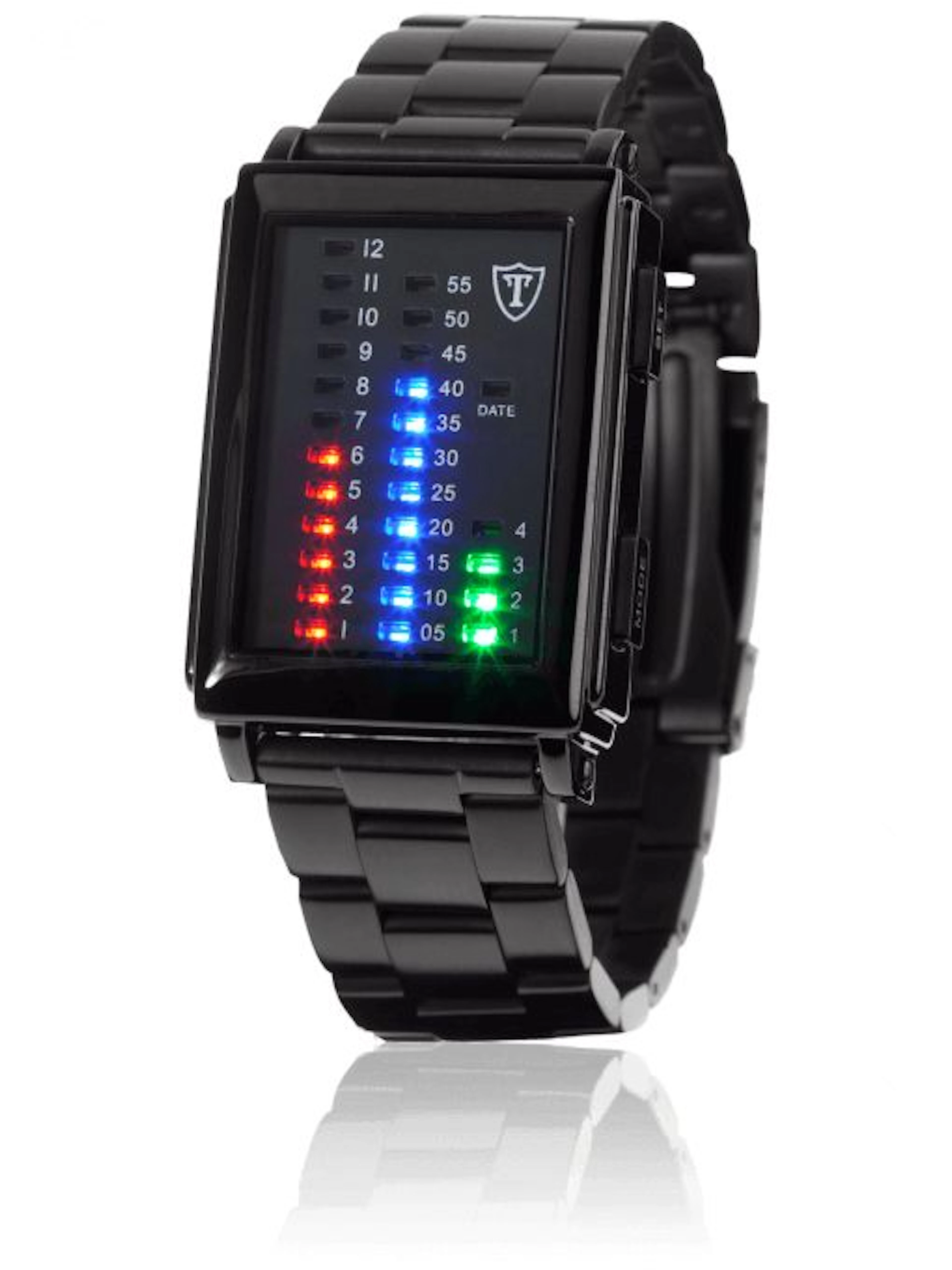 Detomaso Spacy Timeline 1- Mens Watch-Binaer-LED--Case-Black-Black-New