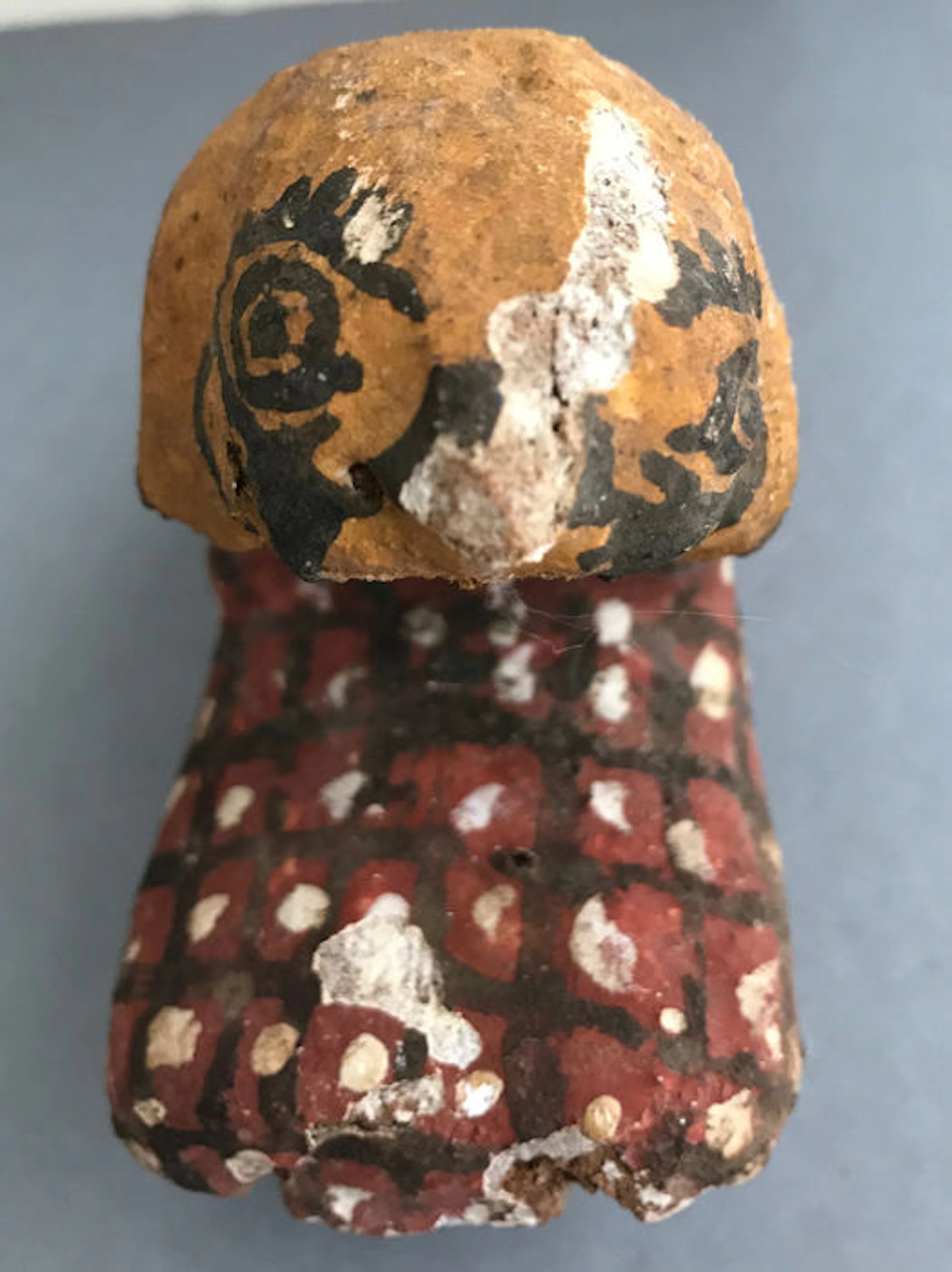 Ancient Egyptian wooden polychrome falcon (Horus) - 6 Inches