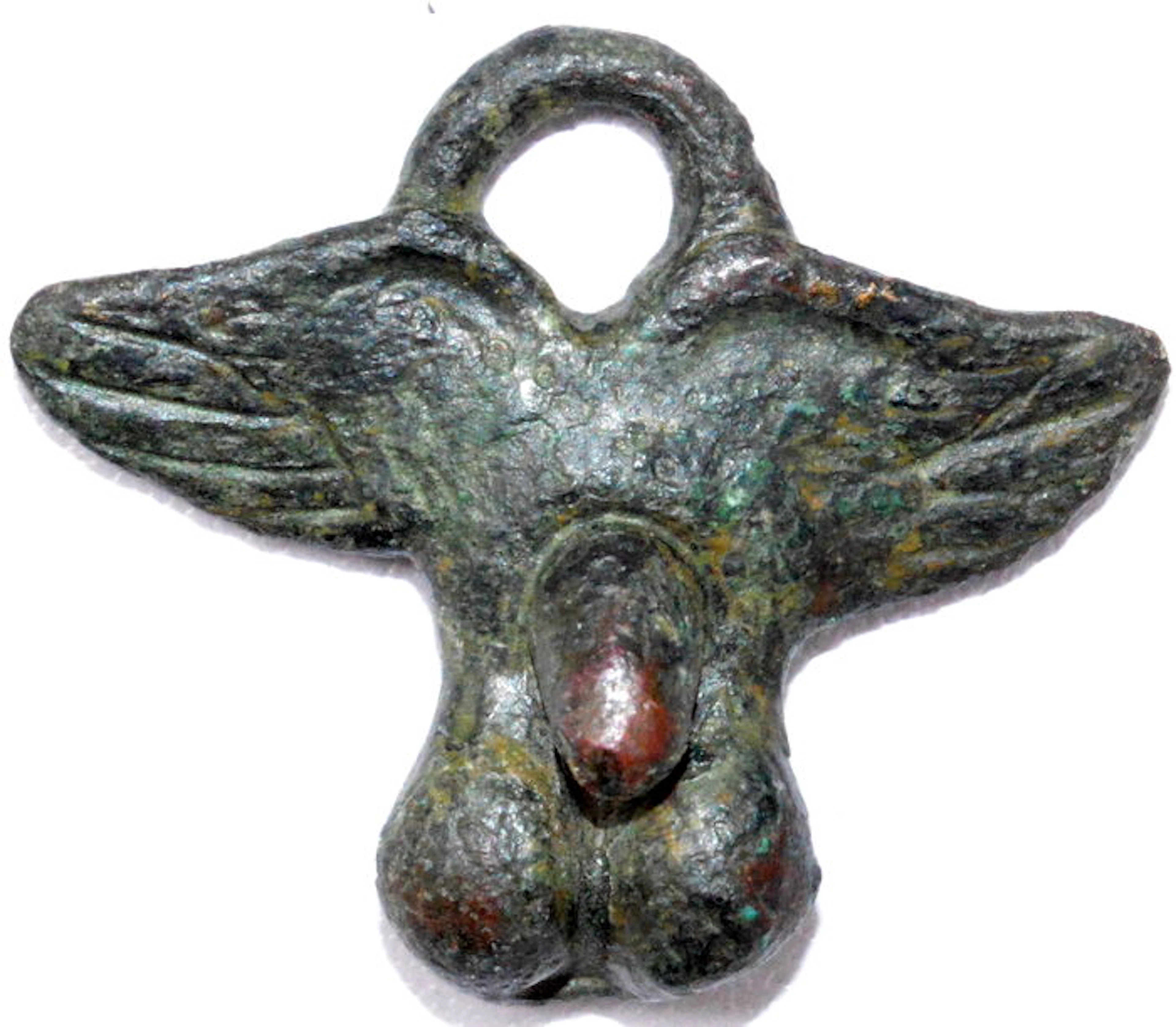 Ancient Roman Legionary Pendant - Winged Phallus - 32 mm