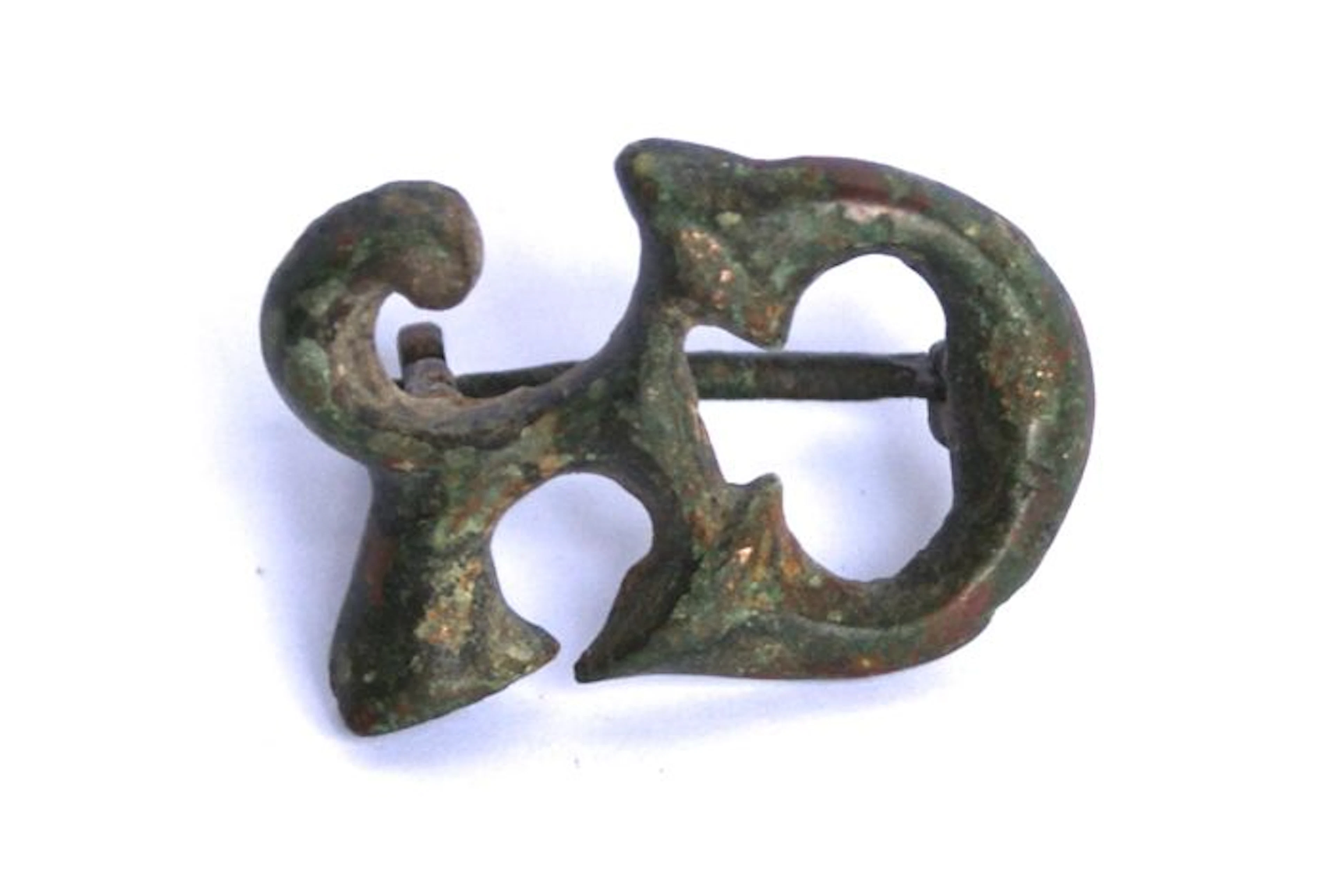 Roman bronze crossbow fibula with original needle - 34 mm