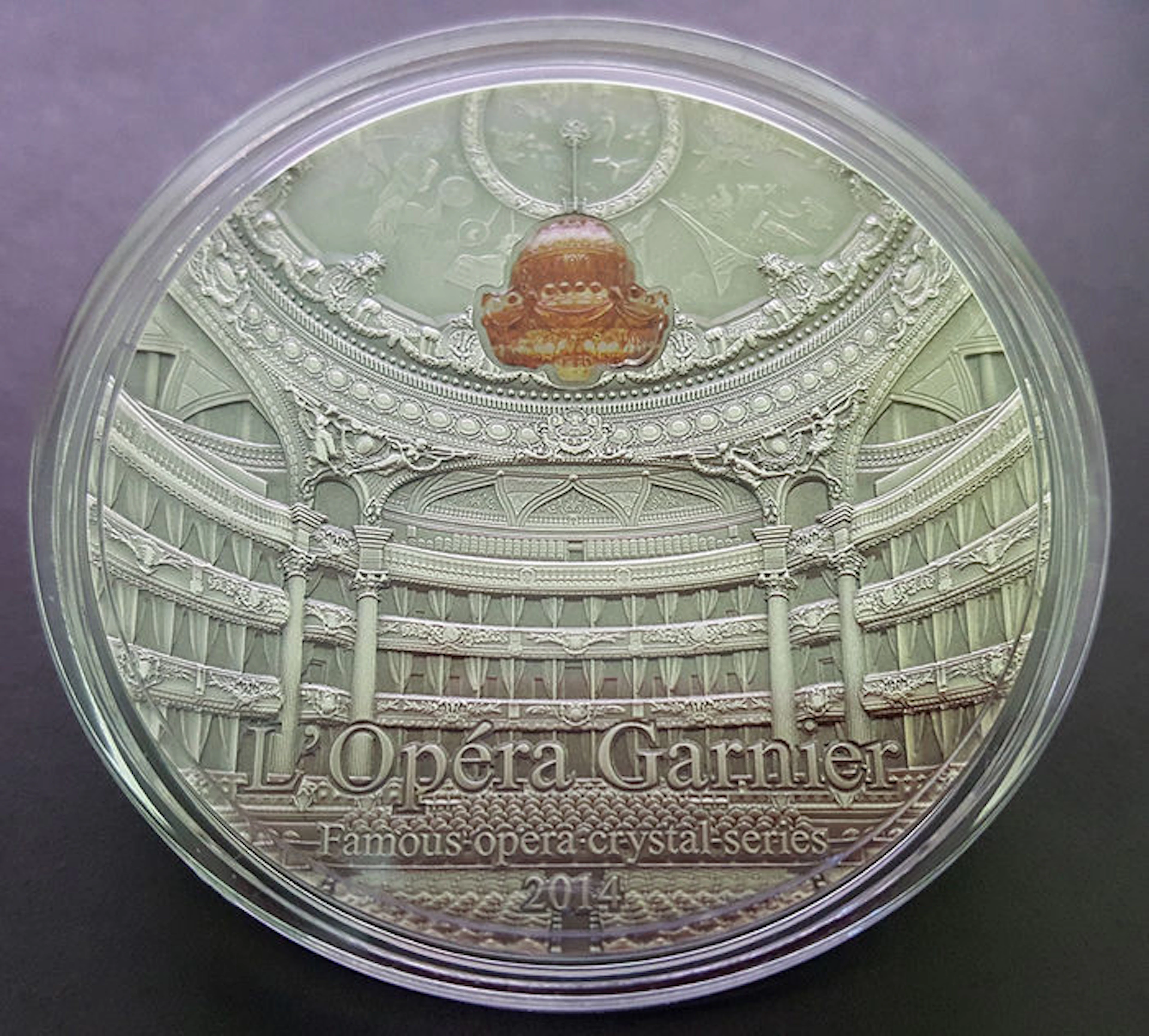 Palau – 10 Dollars 2014 Opera Garnier Famous Crystal Series – 2 ounces - Silver