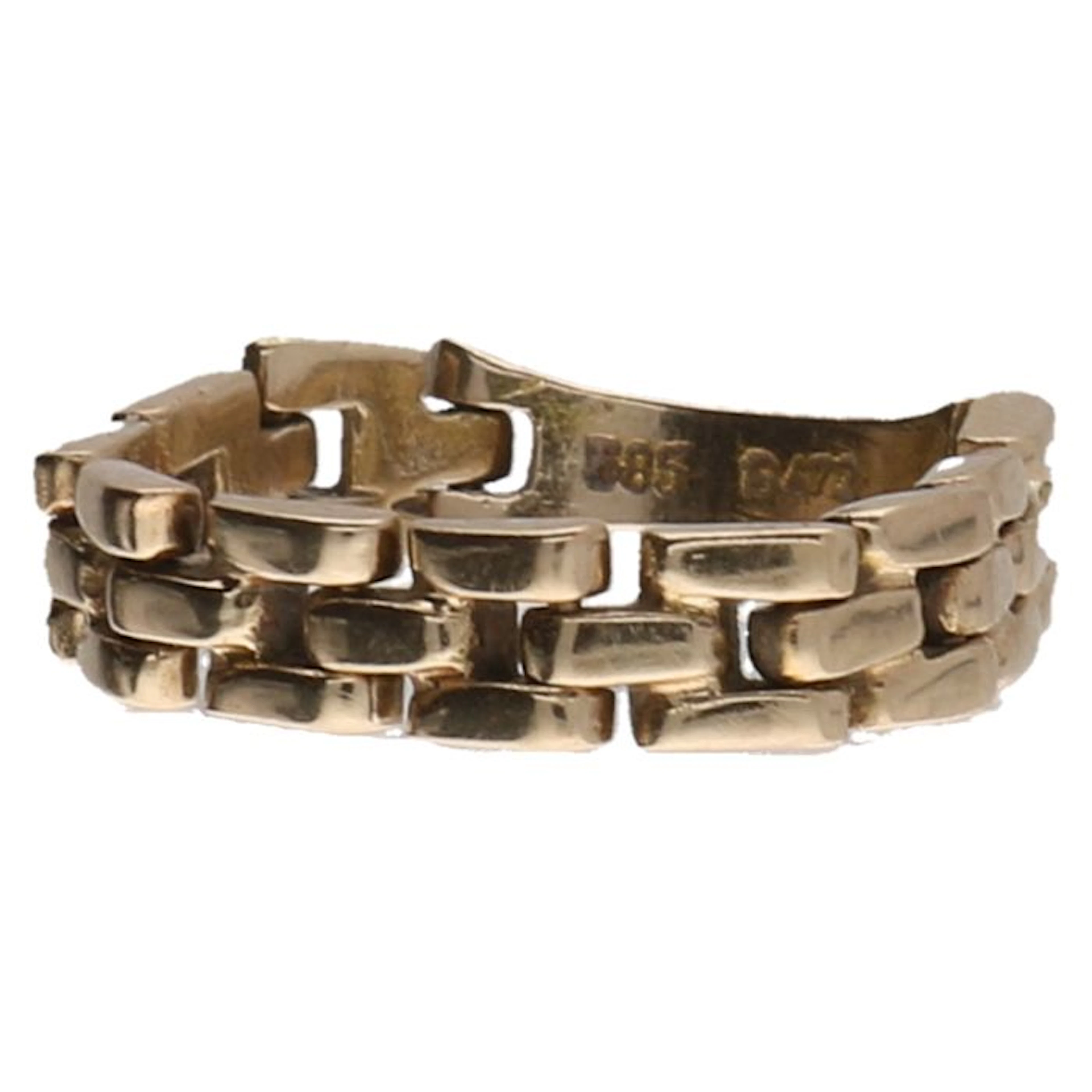 Yellow gold Rolex link ring of 14 kt