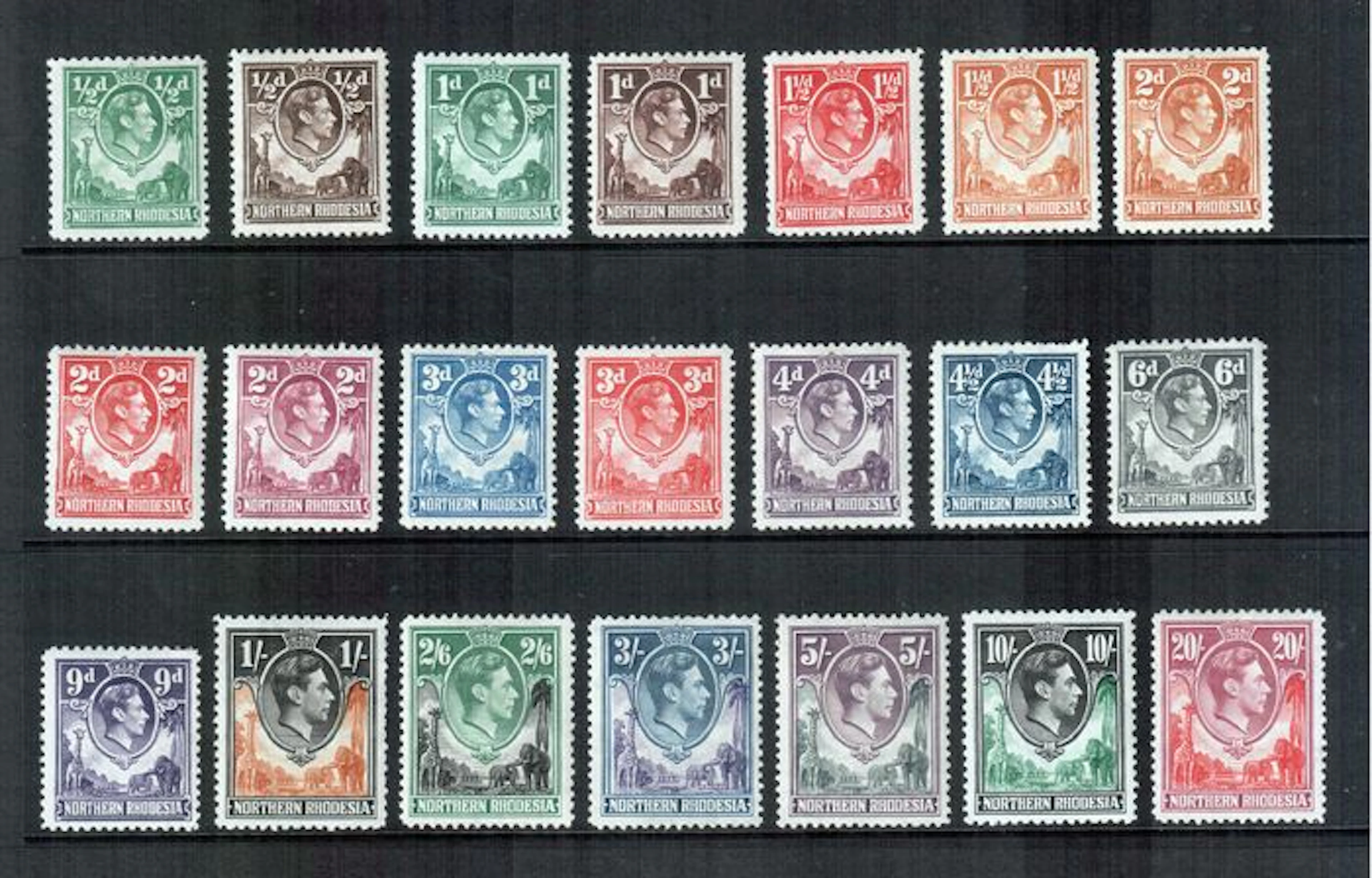 Rhodesia and Basutoland - A collection on Stock Cards