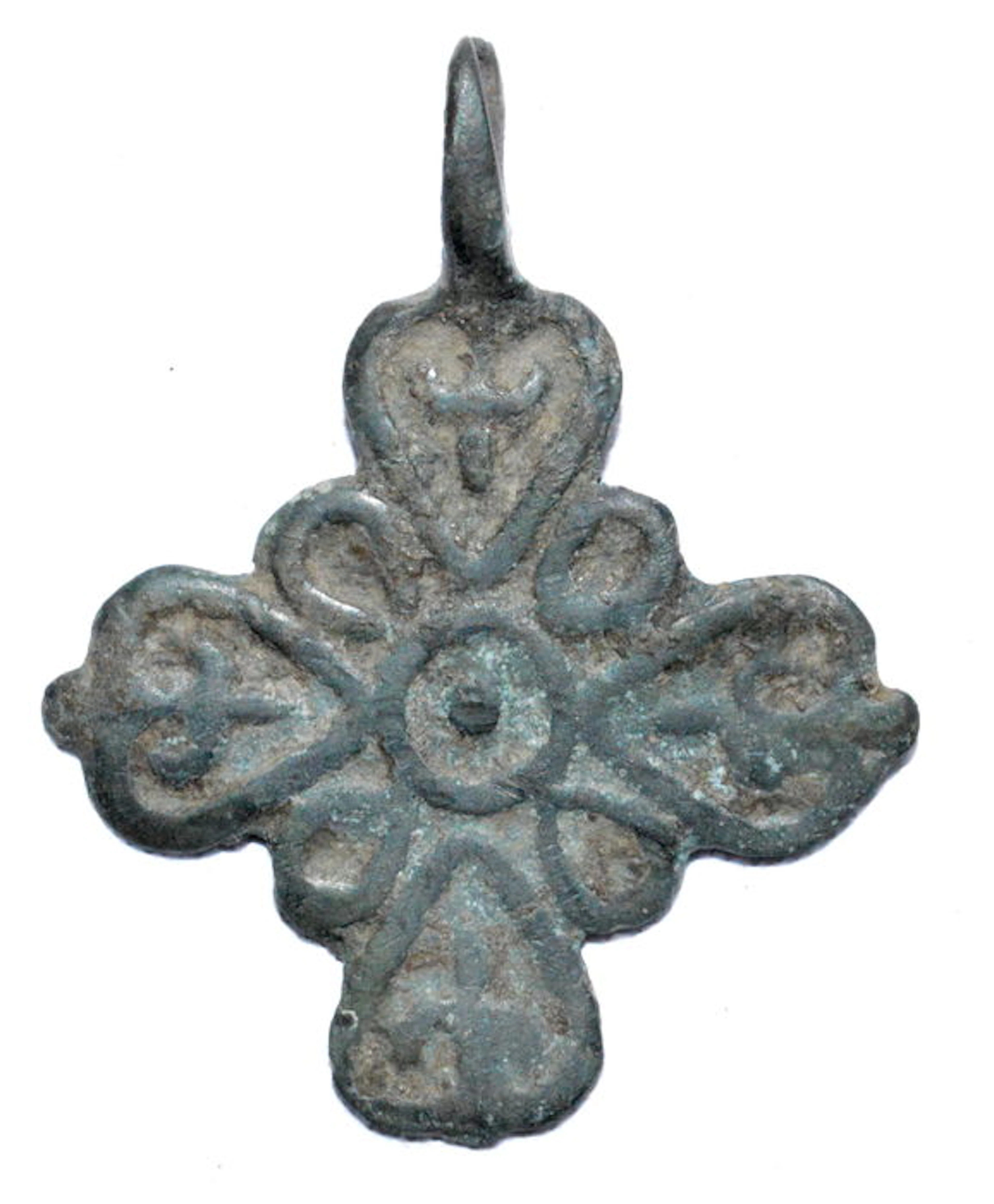 Medieval Decorated Cross Pendant - 34 mm