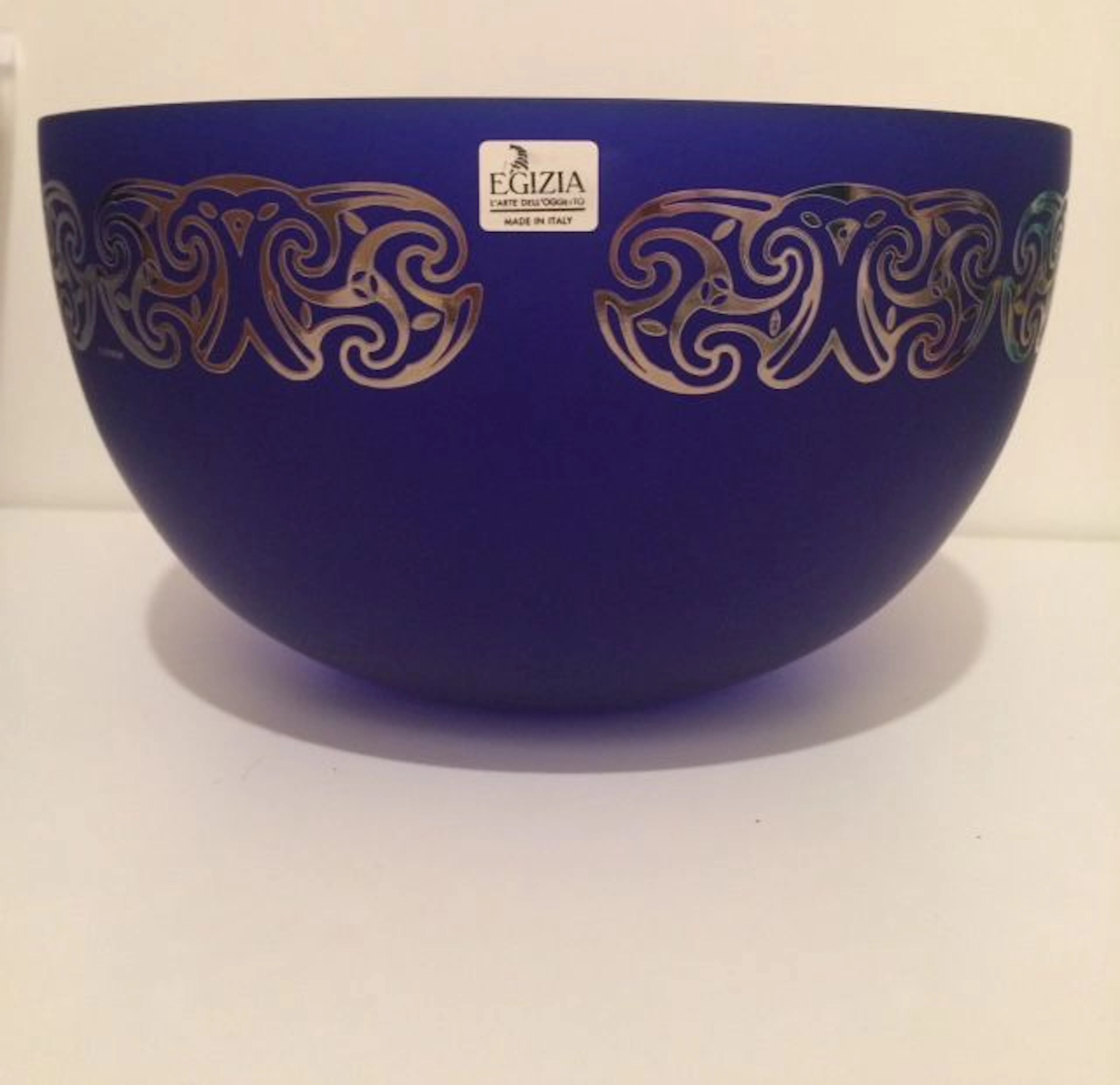 Ettore Sottsass (Egizia HWC) - Cobalt and platinum signed bowl