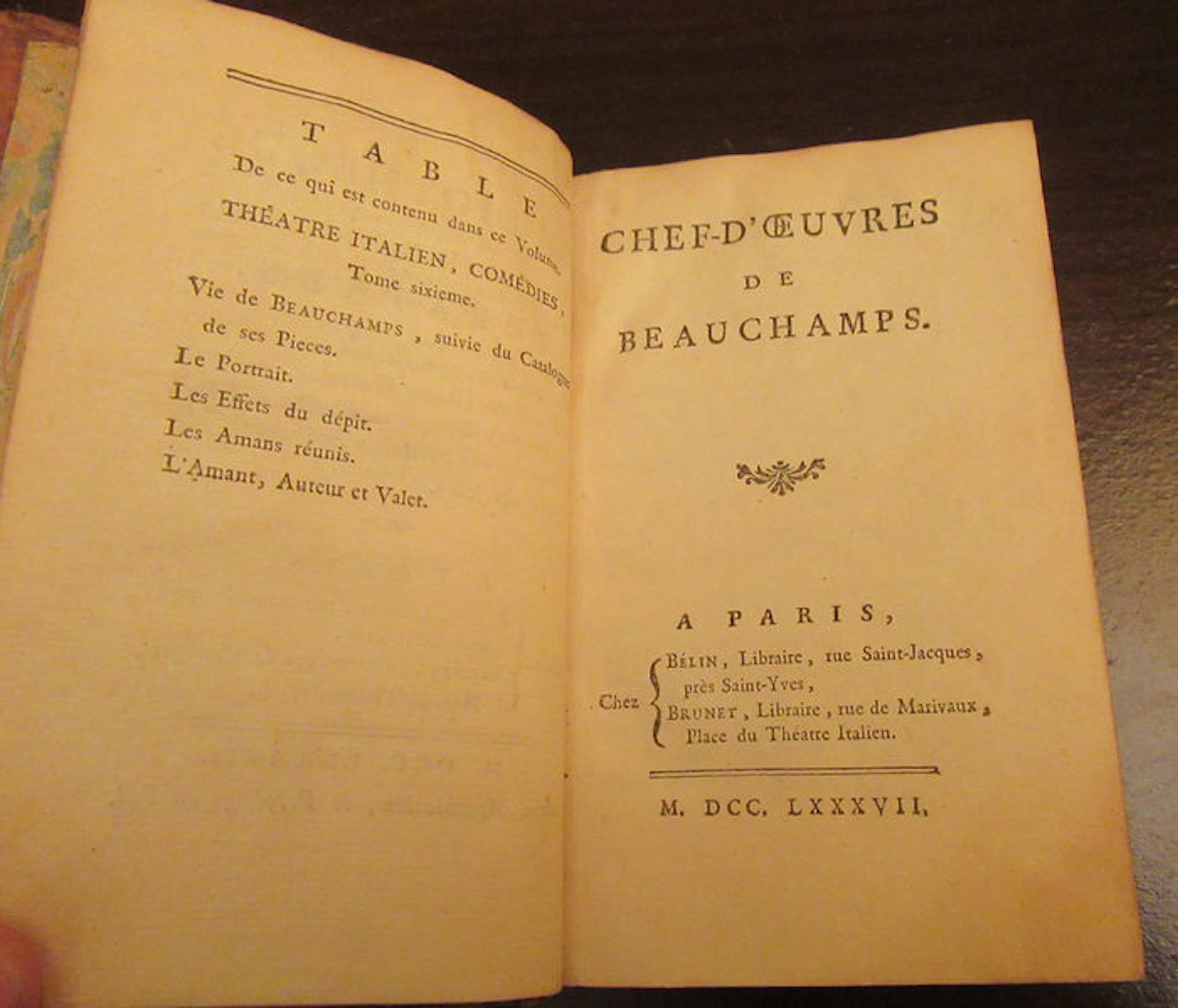 Pierre François Godard de Beauchamps - Chefs d'Oeuvre de Beauchamps - 1787