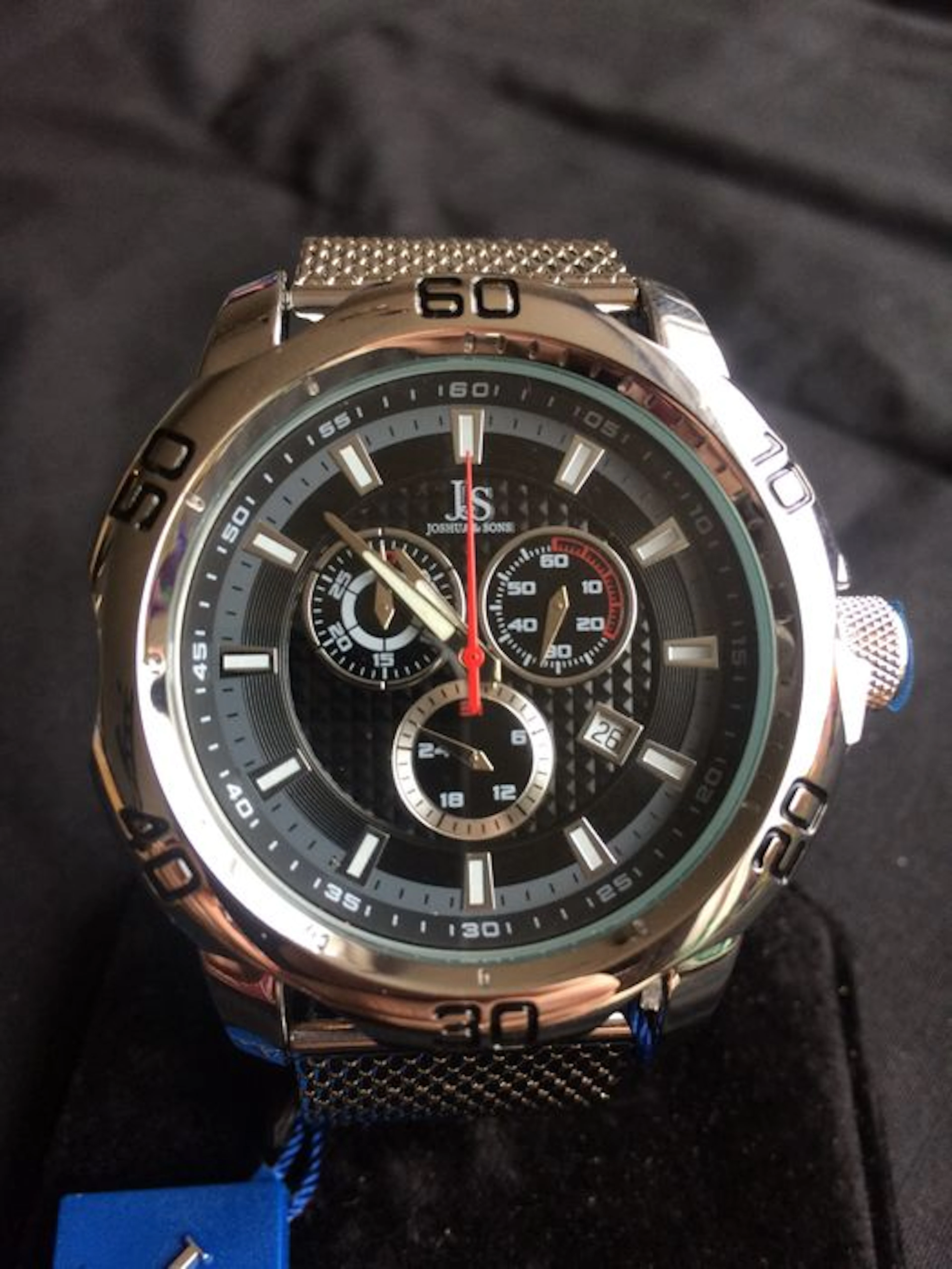 Joshua & Sons JX123SSBK XL Chronograph: men's wristwatch