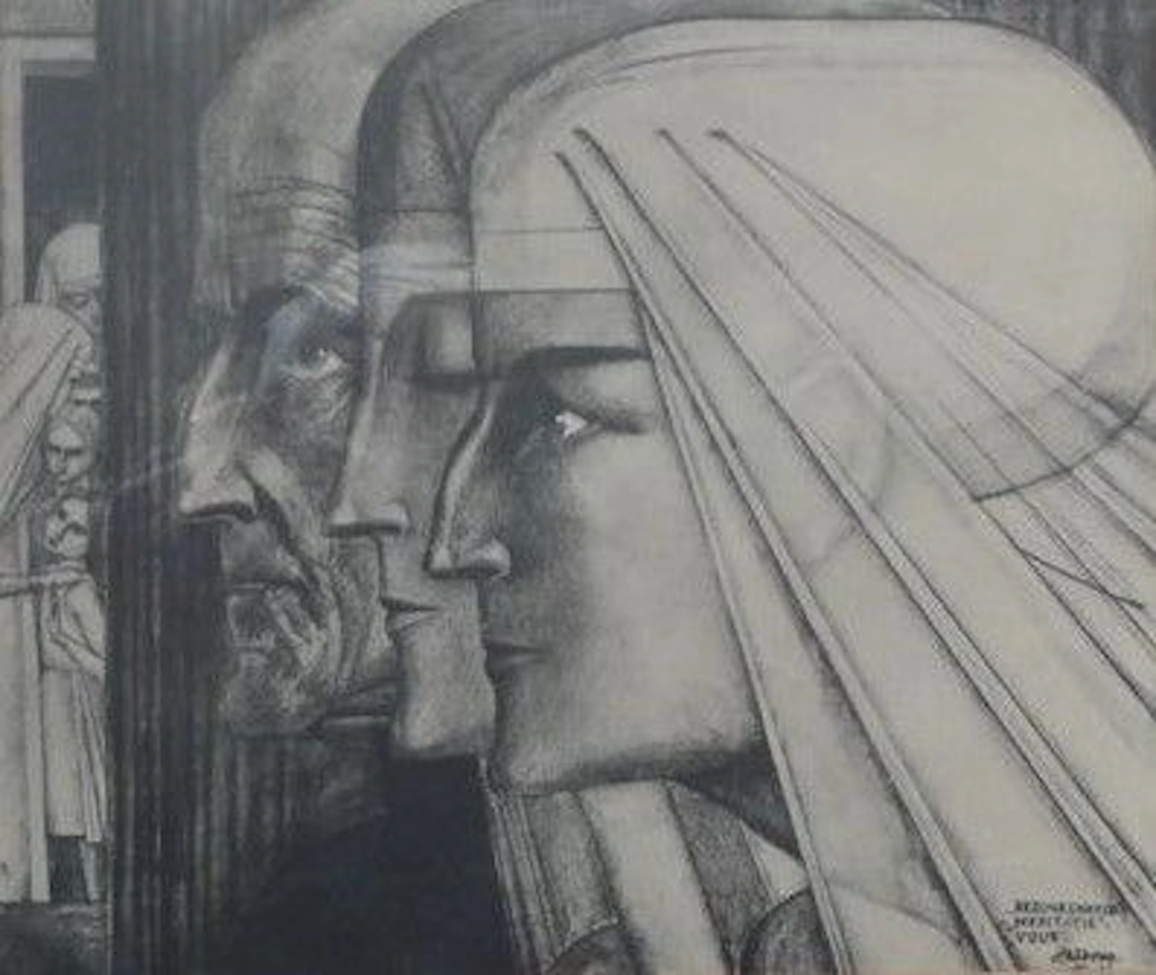 After Jan Toorop (1858-1928) - 'Bezonkenheid - Meditatie - Vuur' - 1923