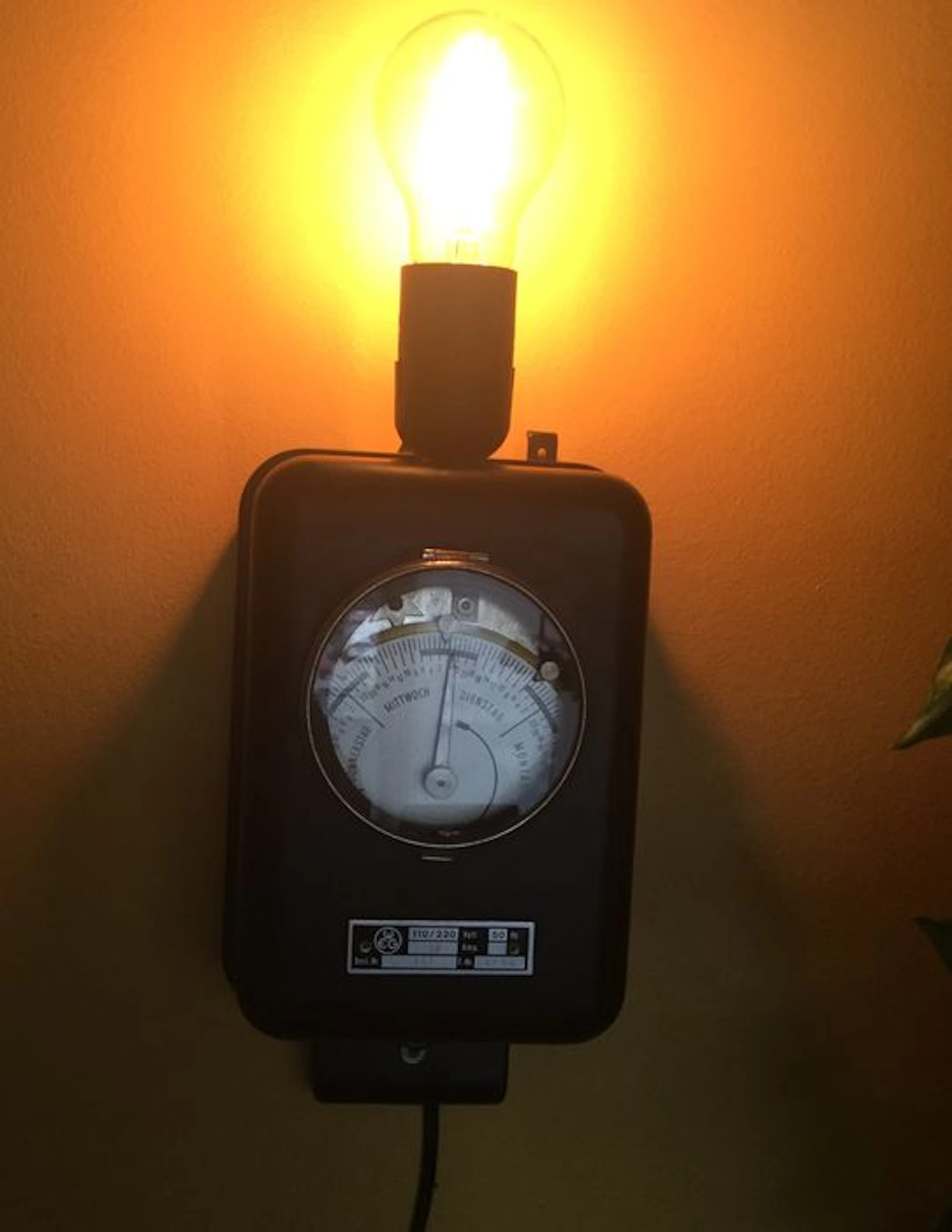 Upcycling object Steampunk Teslapunk Edison Lamp Light