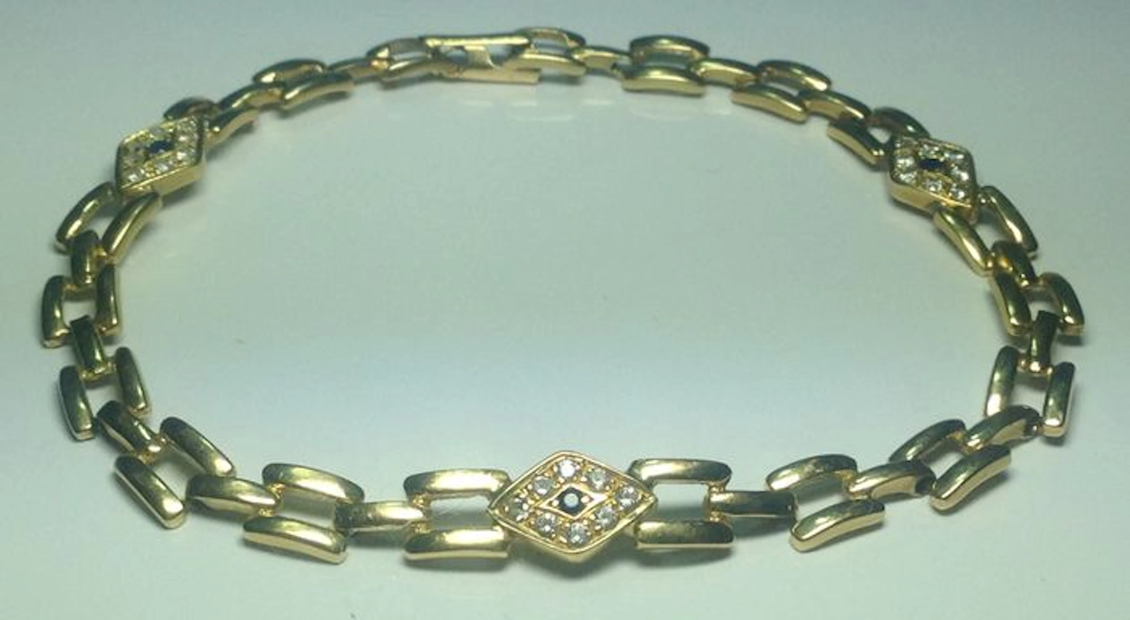 Gold bracelet with sapphires and zirconias – NO RESERVE