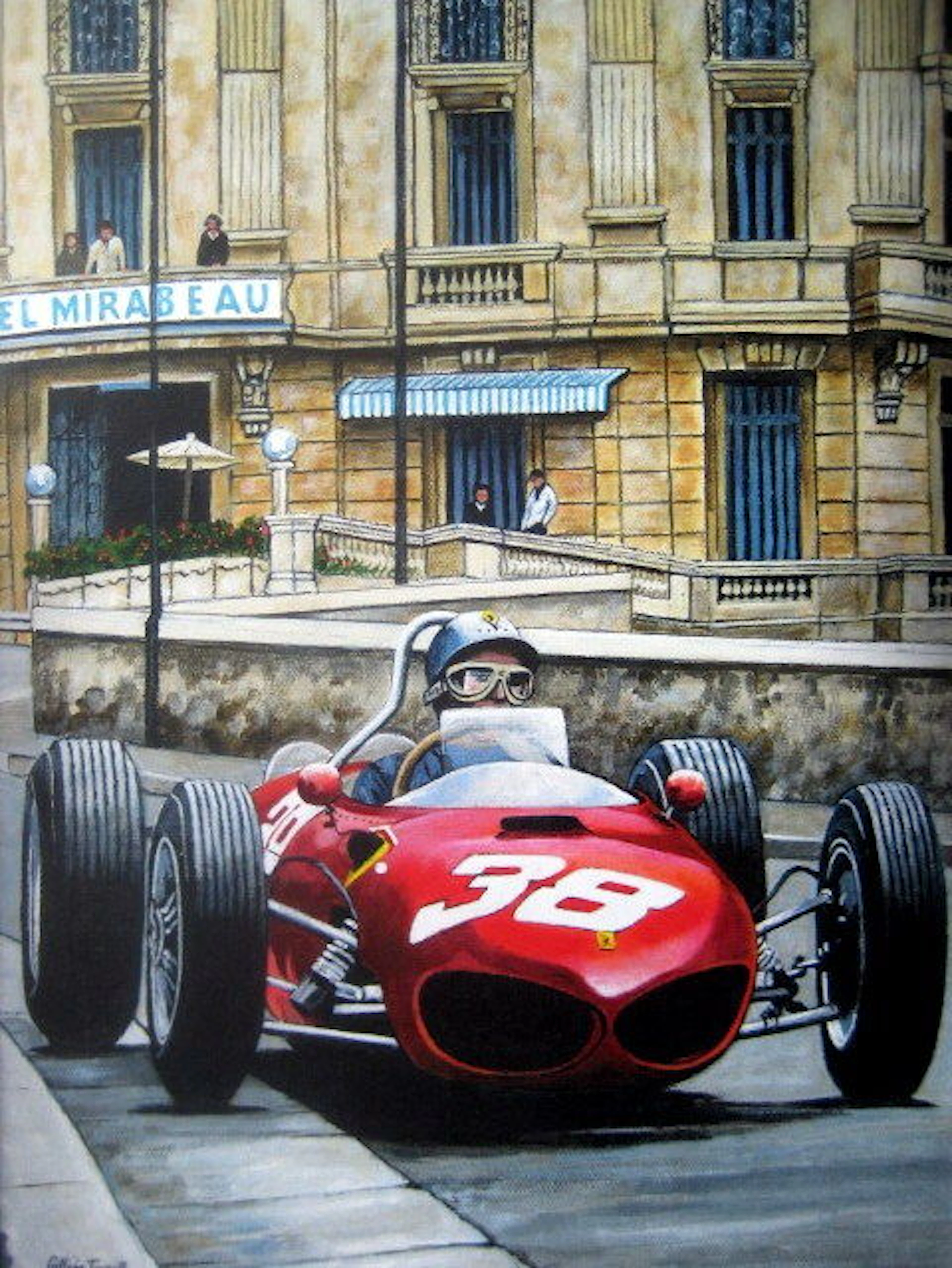 Ferrari 156 "Sharknose" Lorenzo Bandini/Monaco Grand Prix 1962 - Art Print