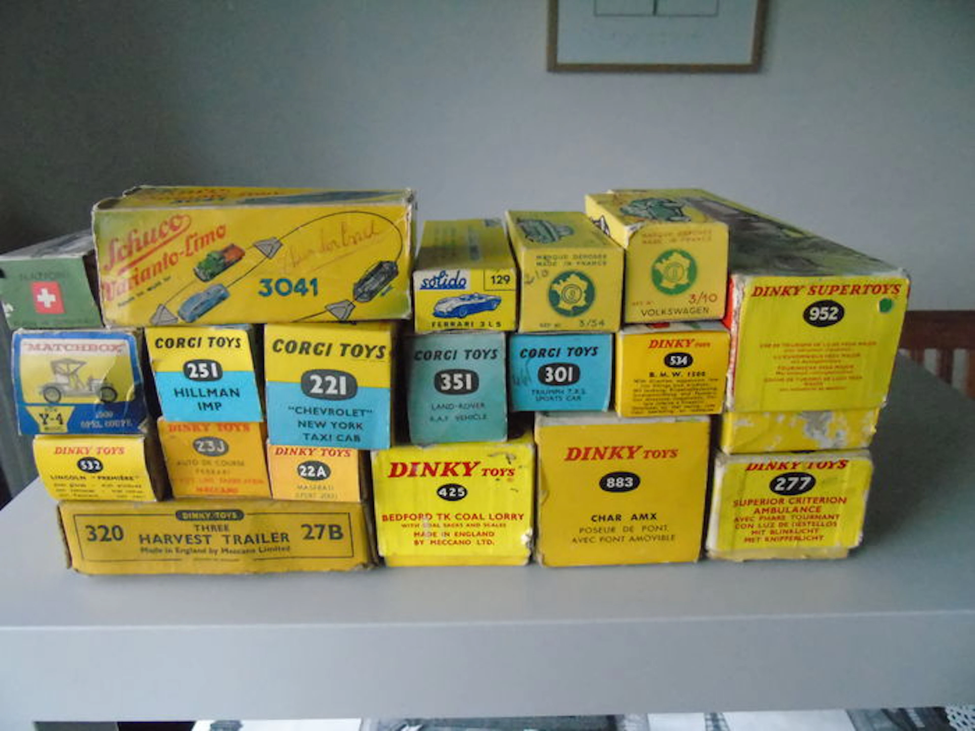 Dinky Toys/Corgi Toys/ICJ/Tekno/Schuco/Matchbox - Lot of empty boxes