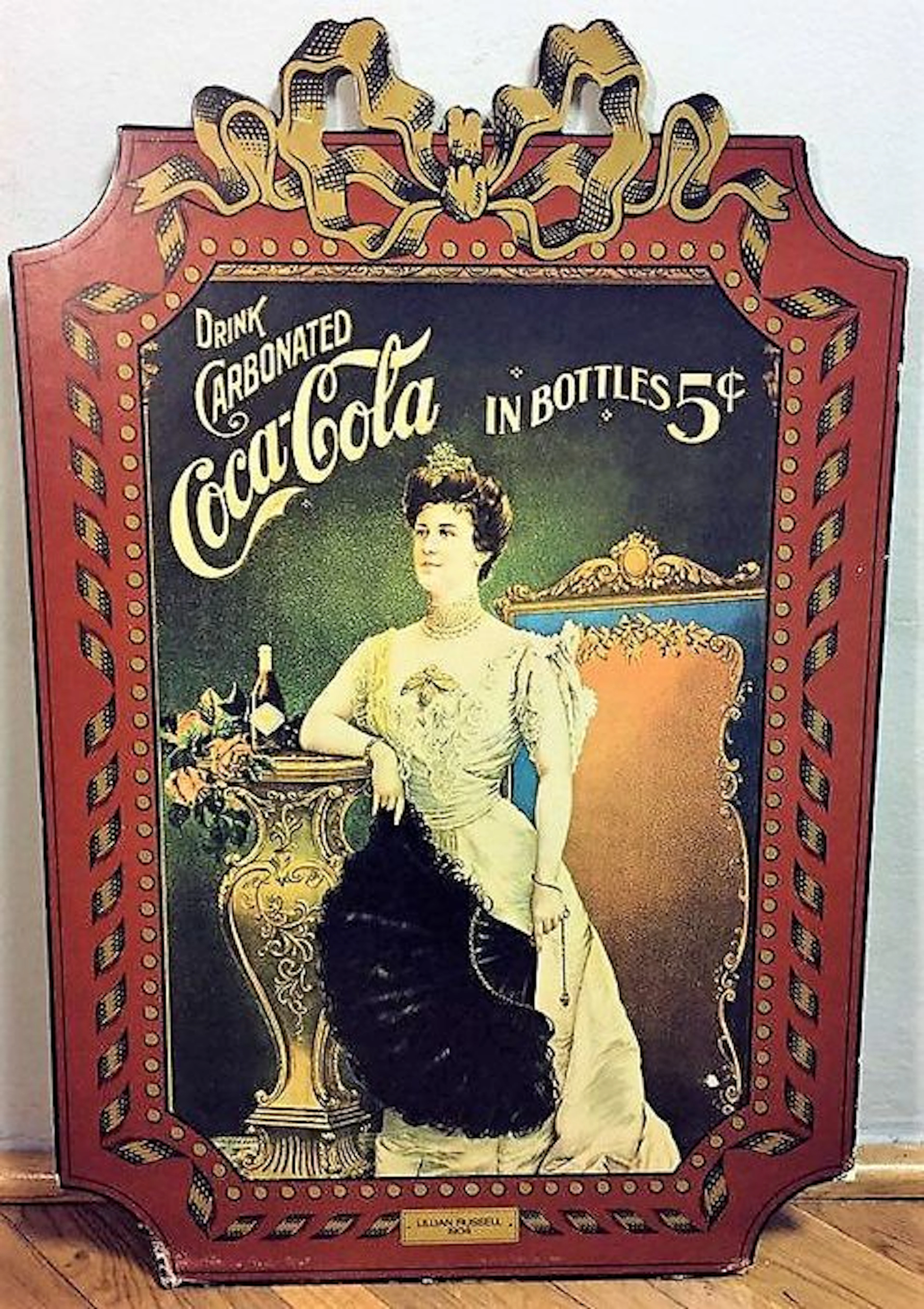 Coca Cola WOMAN. Beautiful LILLIAN RUSSELL. printed image, openwork, rarity