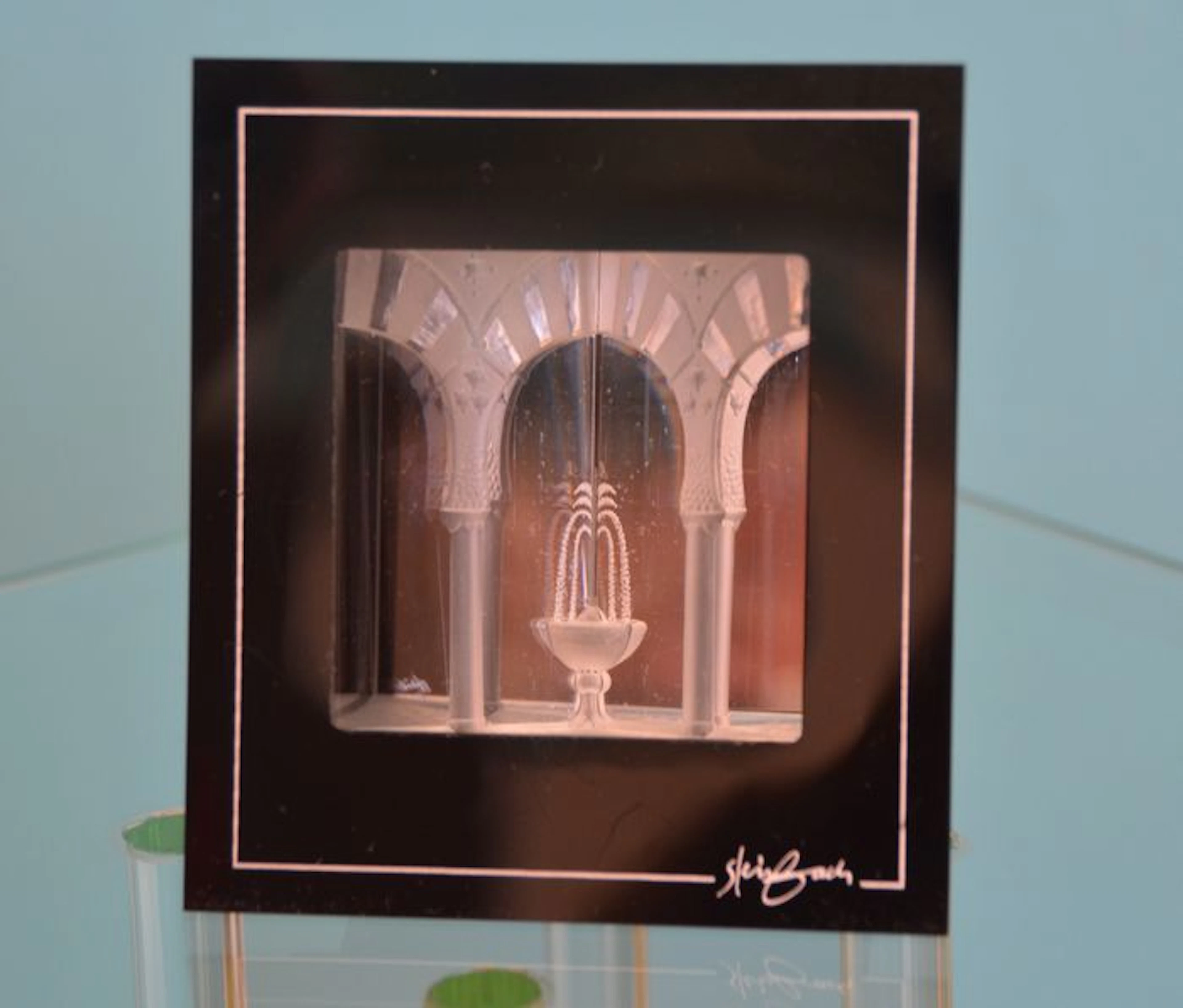 Steinbach - Rare and signed optical crystal with diamond engraving