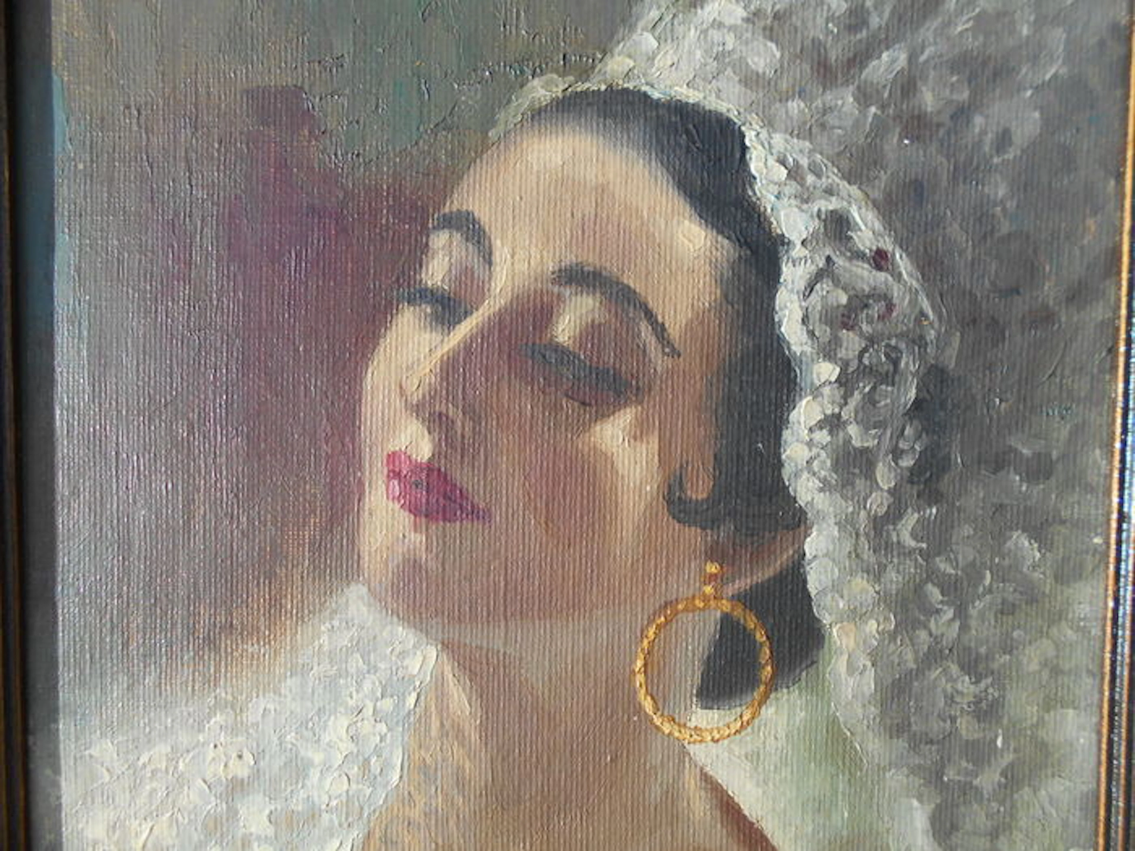 Sielens Claude. (20th century)-Portrait of a young woman