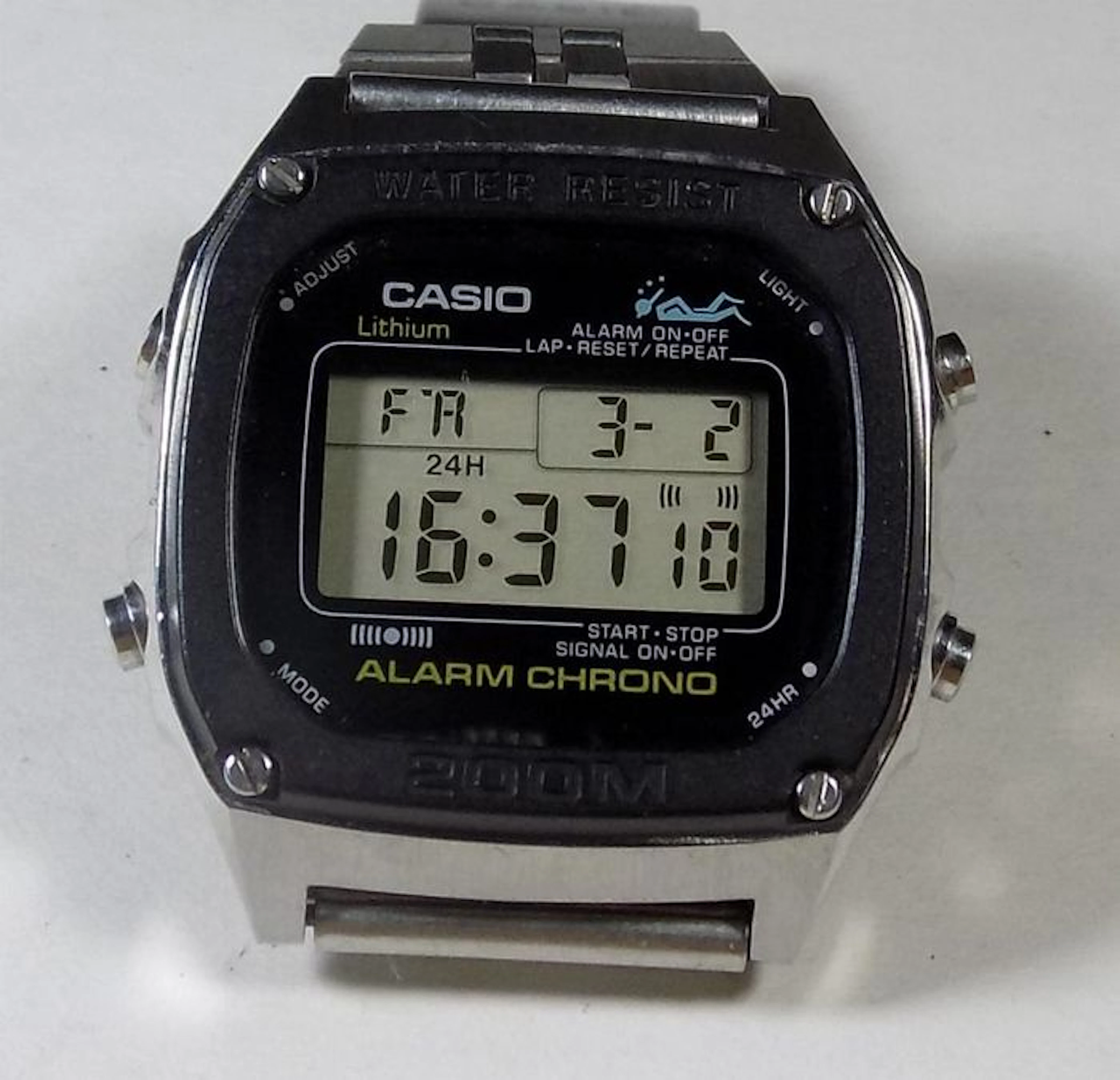 Casio DW-1000 - Black Face - Diver Logo - 1982 - Men's Alarm Chronograph