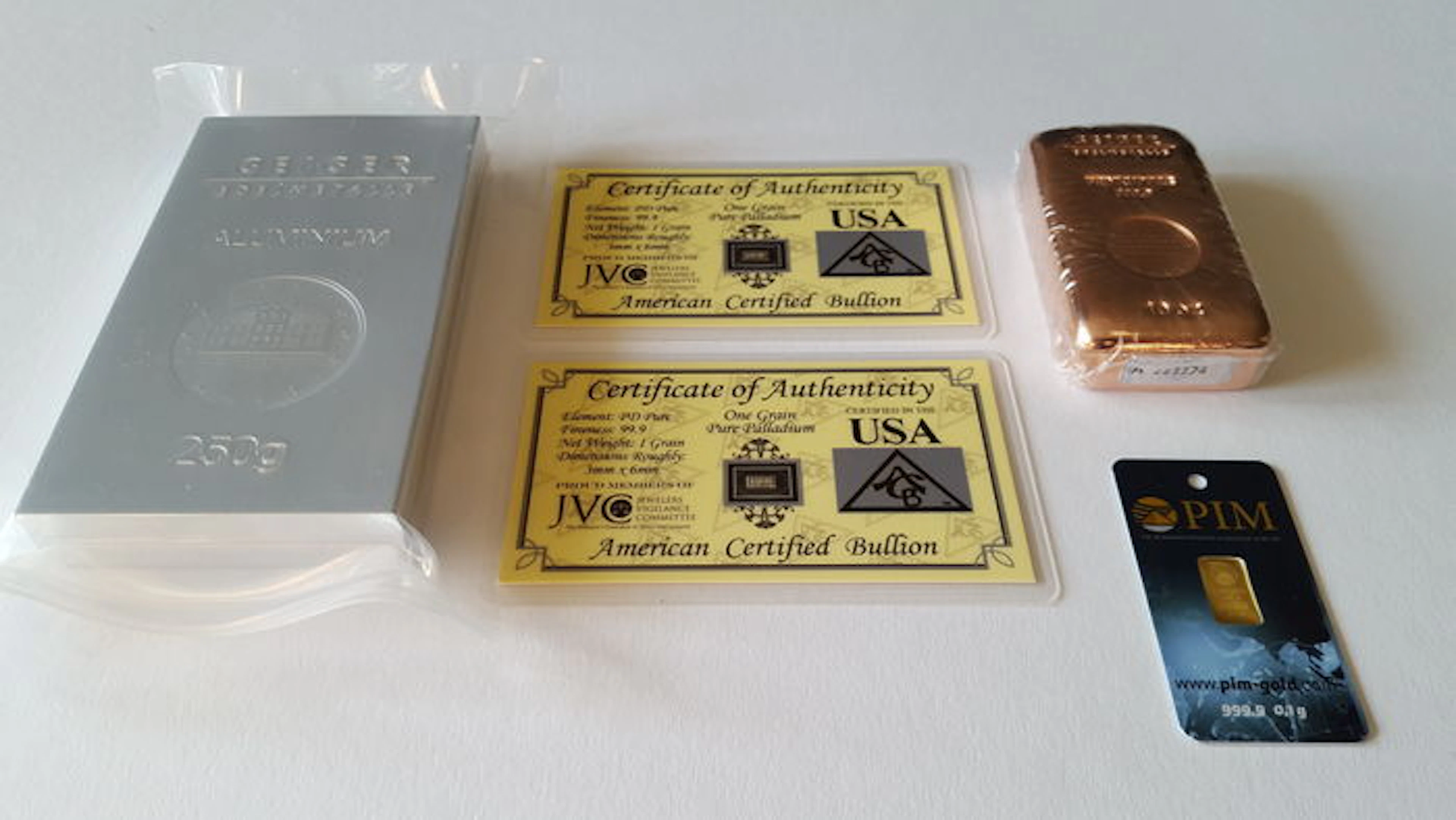 Gold, Palladium, Copper & Aluminium Bullion Investment Pack.