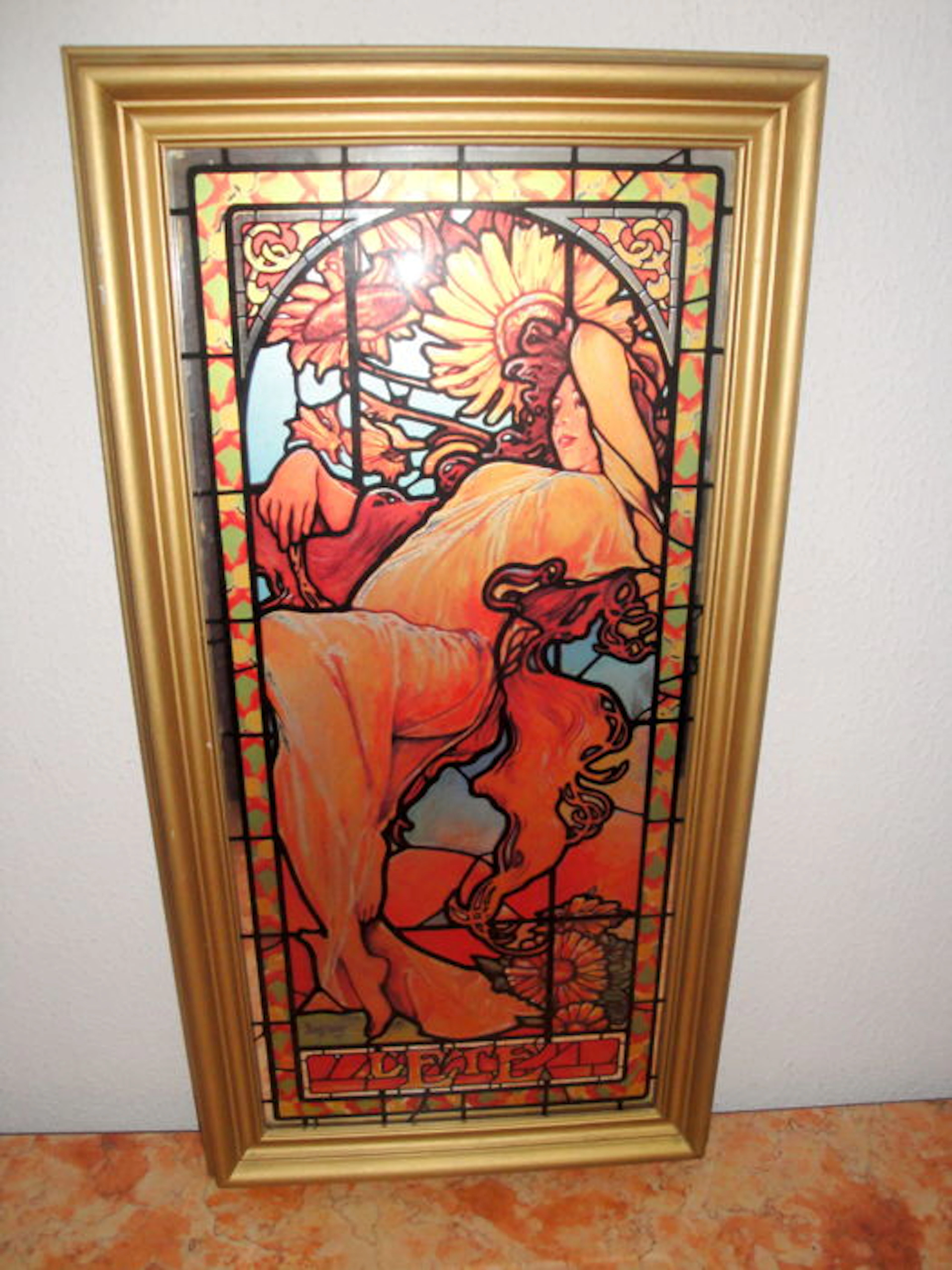 Alphonse Mucha - Summer -Rare Large ( H ) 60 cms - Mirror Giving the