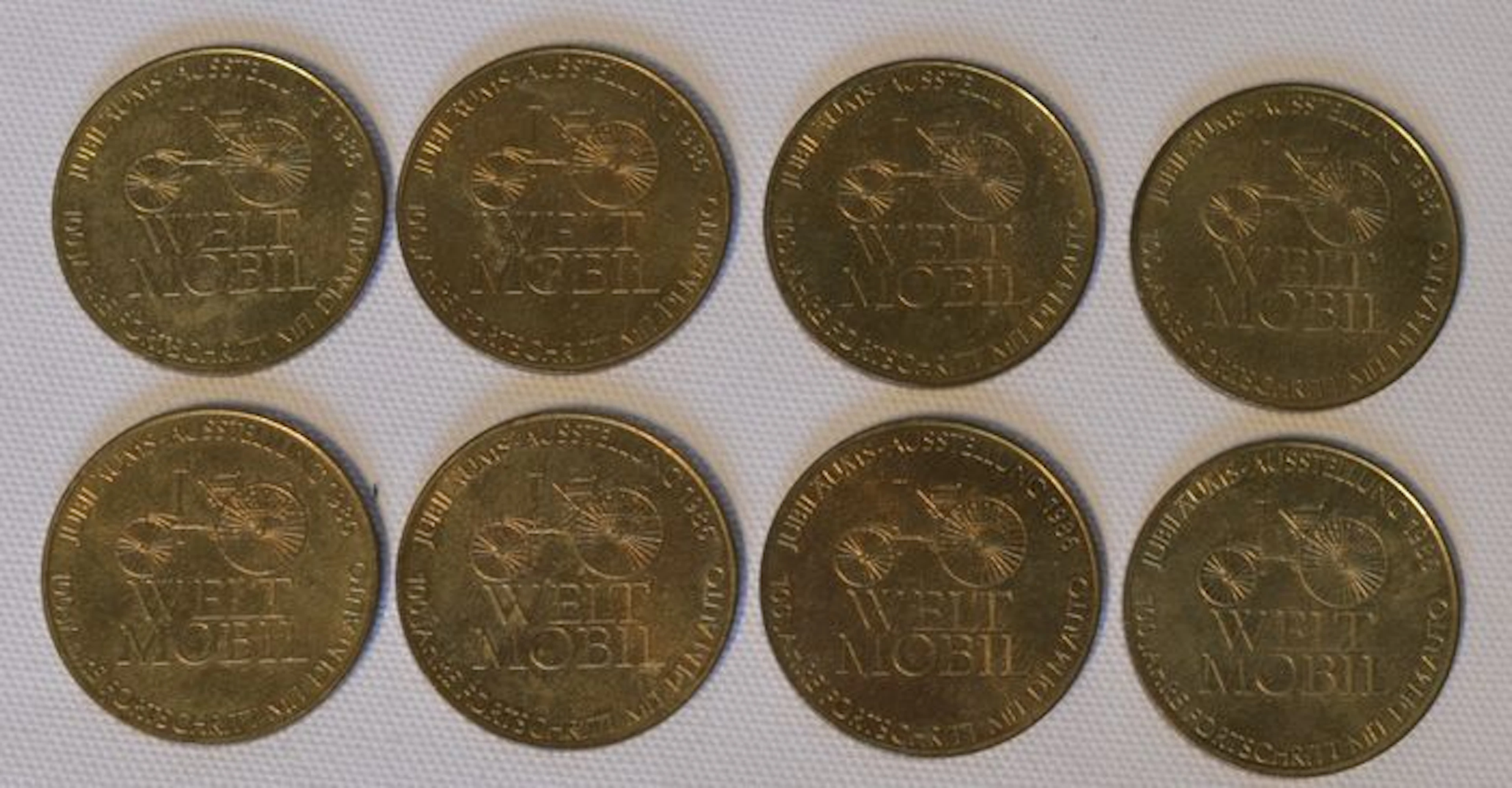 8 Coins Daimler Benz 100 YEARS Auto 1986