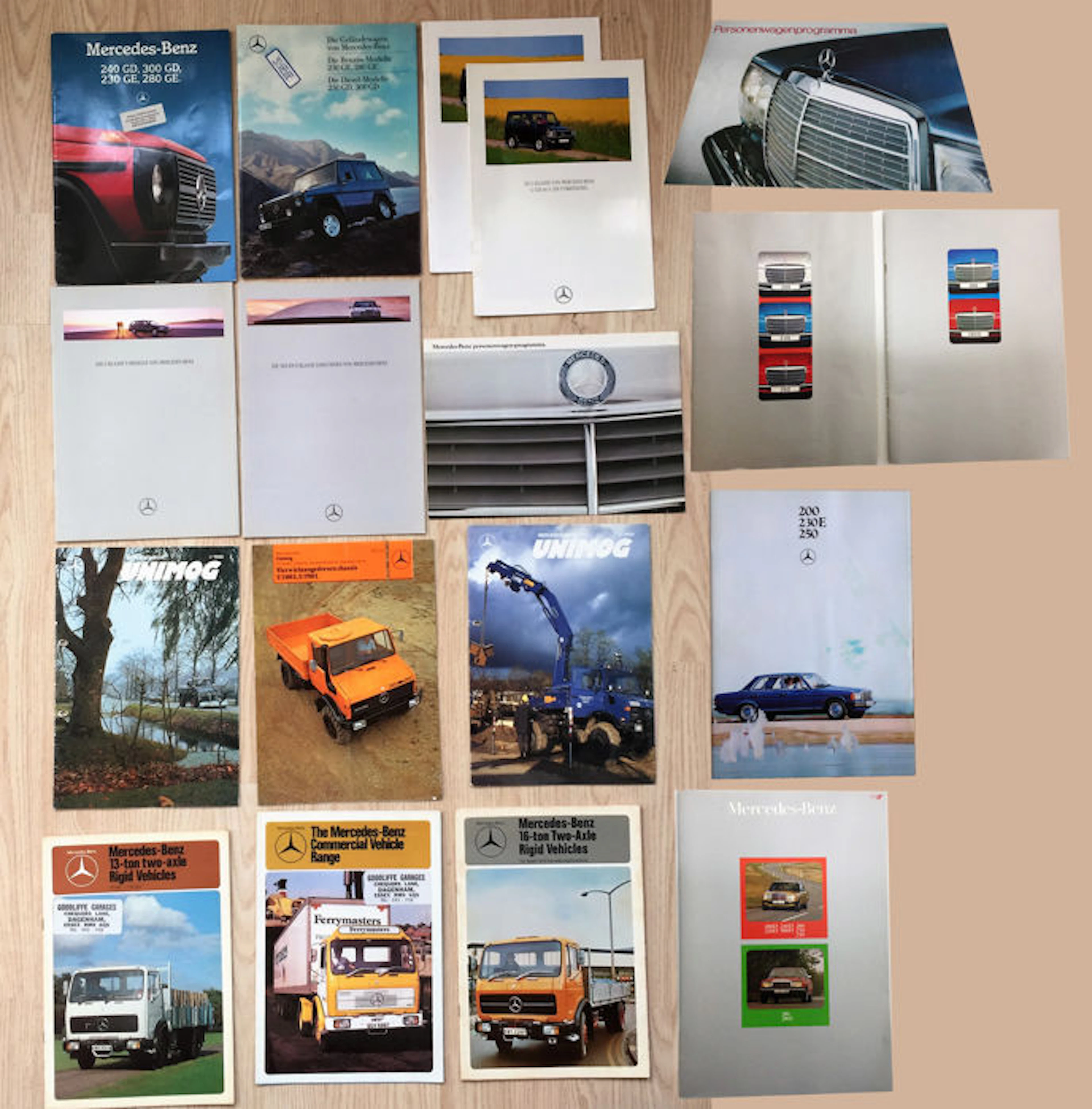 19 Mercedes Benz / Unimog brochures.