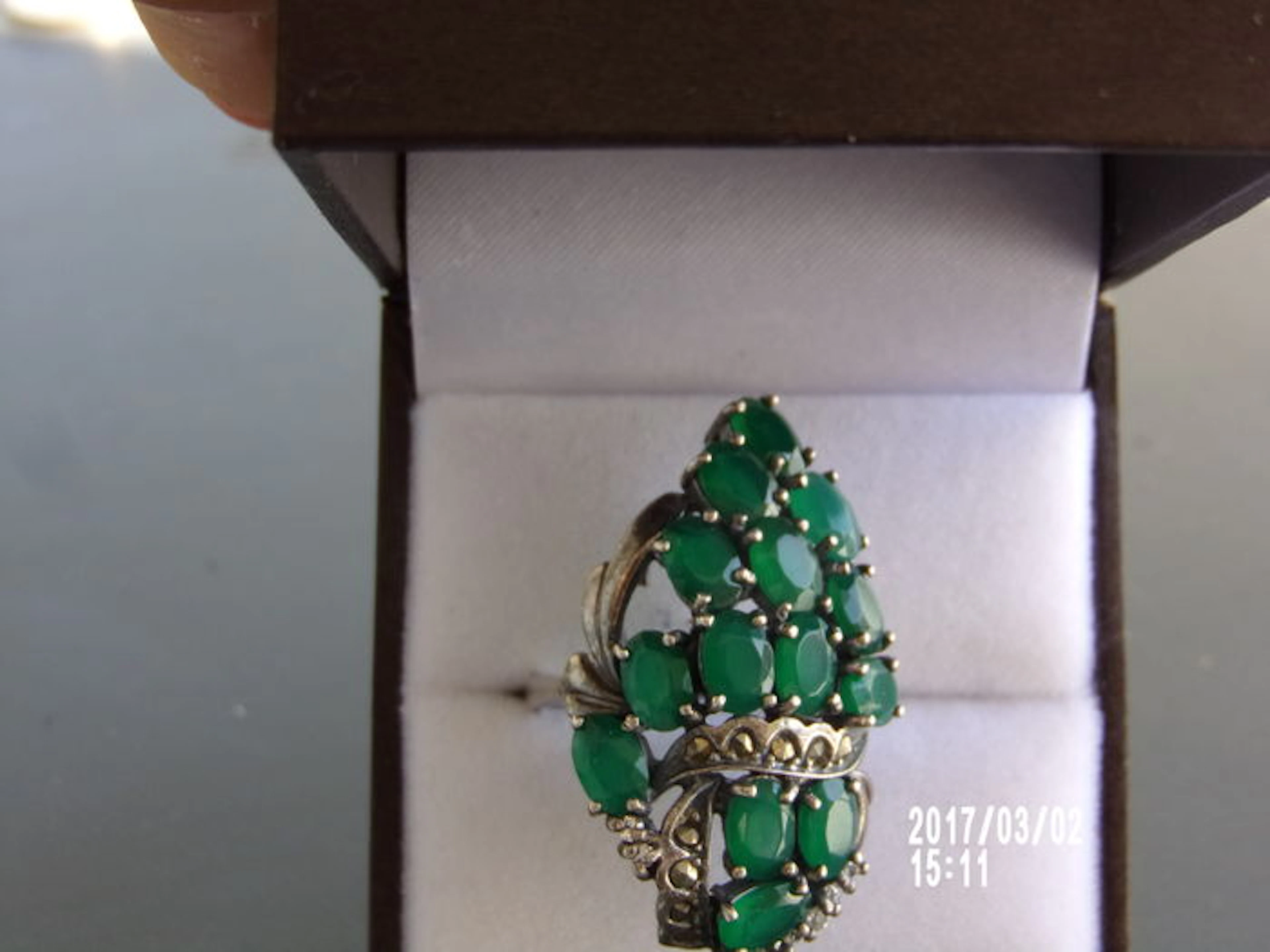 Vintage ring - Art Deco style - Silver with marcasites