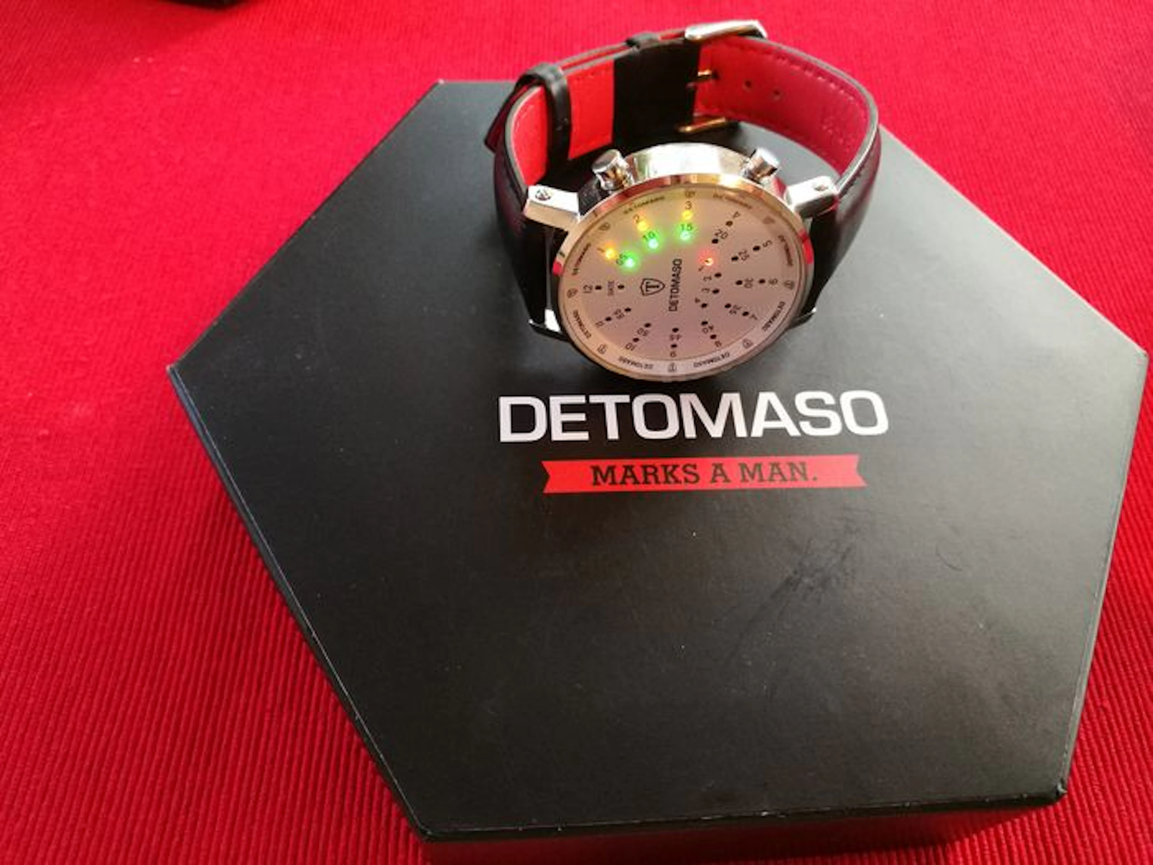 DETOMASO Spacy Timeline 2 men's watches binary LED stainless steel