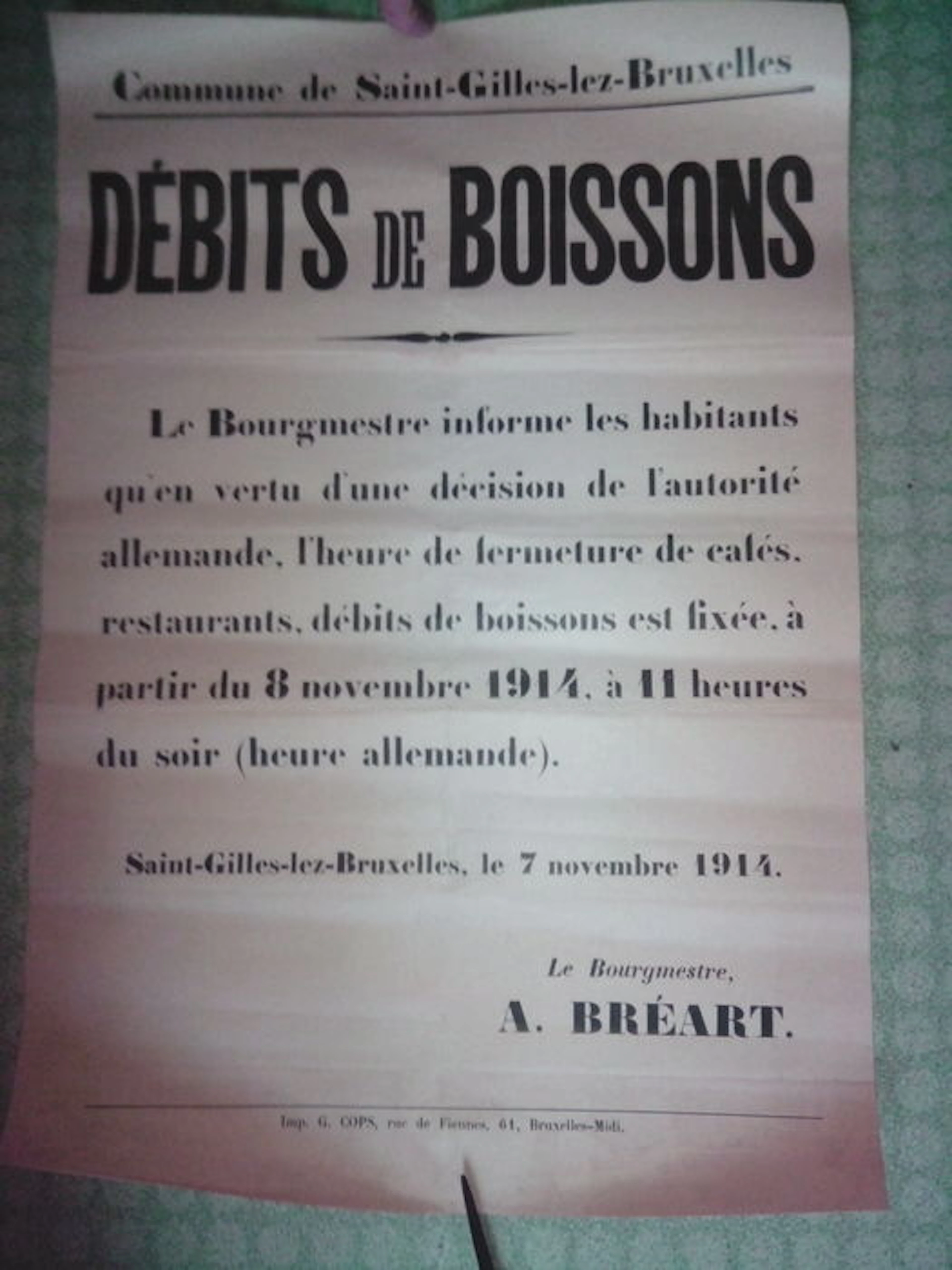 Set of 5 posters of German propaganda from WW1 - Brussels (Belgium)