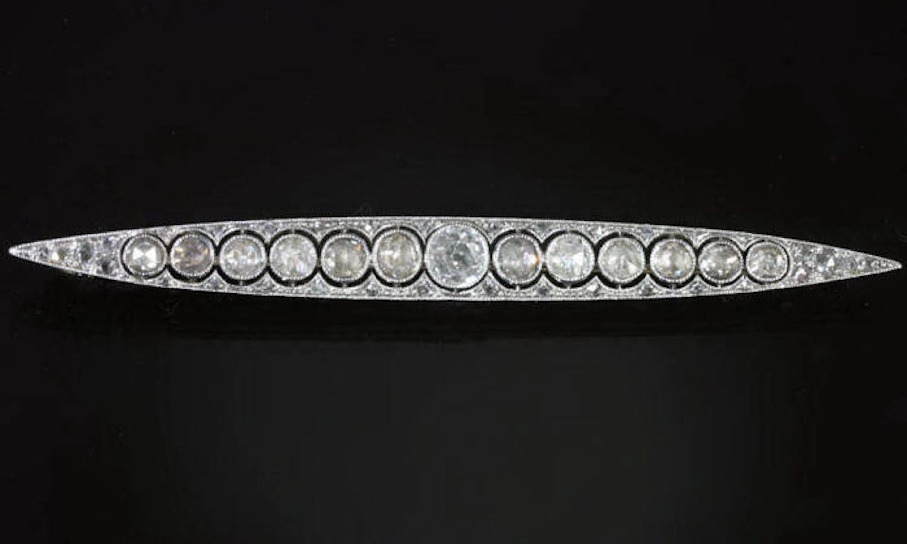 Victorian Antique bicolour gold diamond brooch, anno 1900