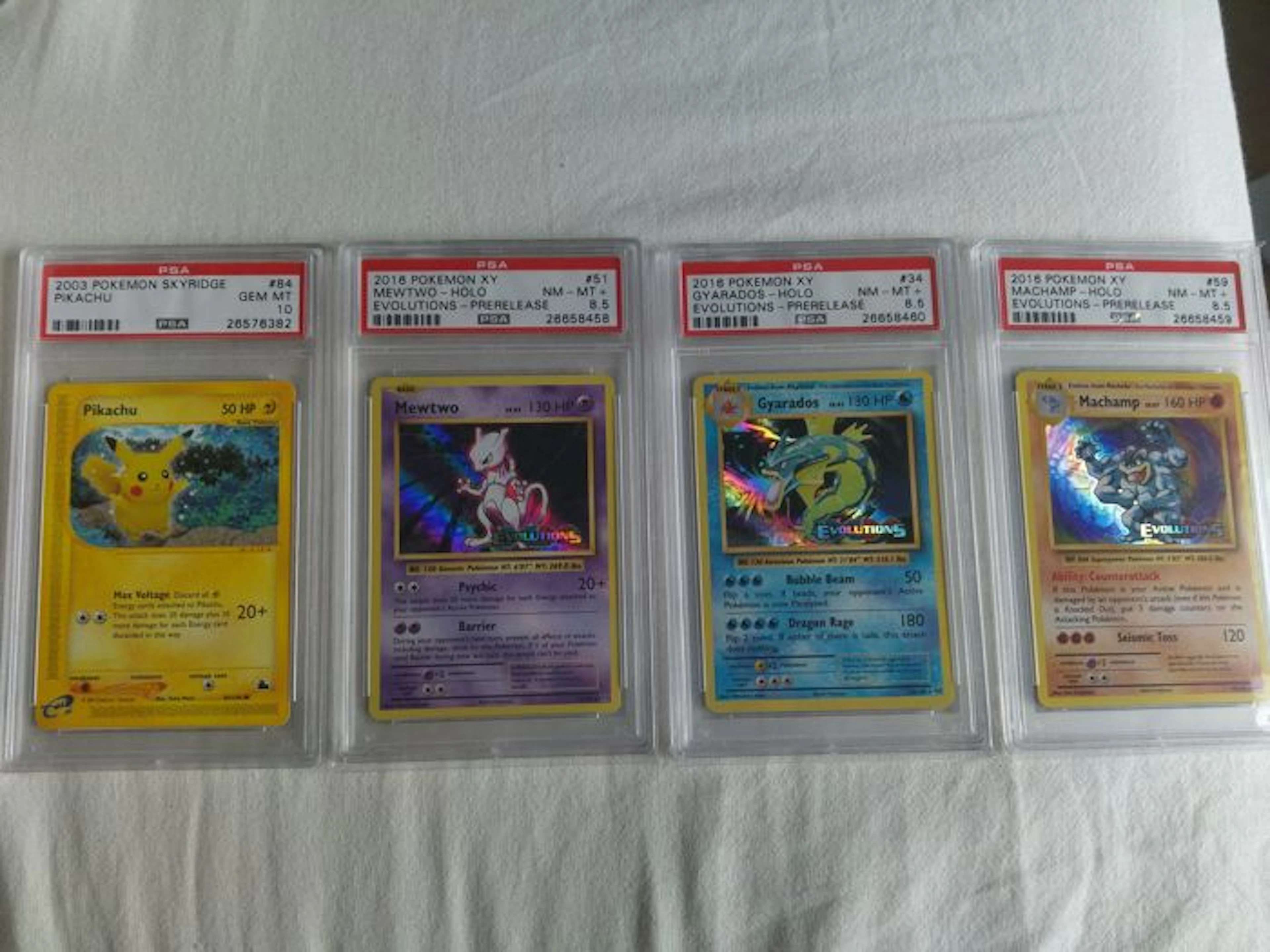 Pokémon 3 x PSA cards XY Evolutions promo's and 1x pikachu PSA 10