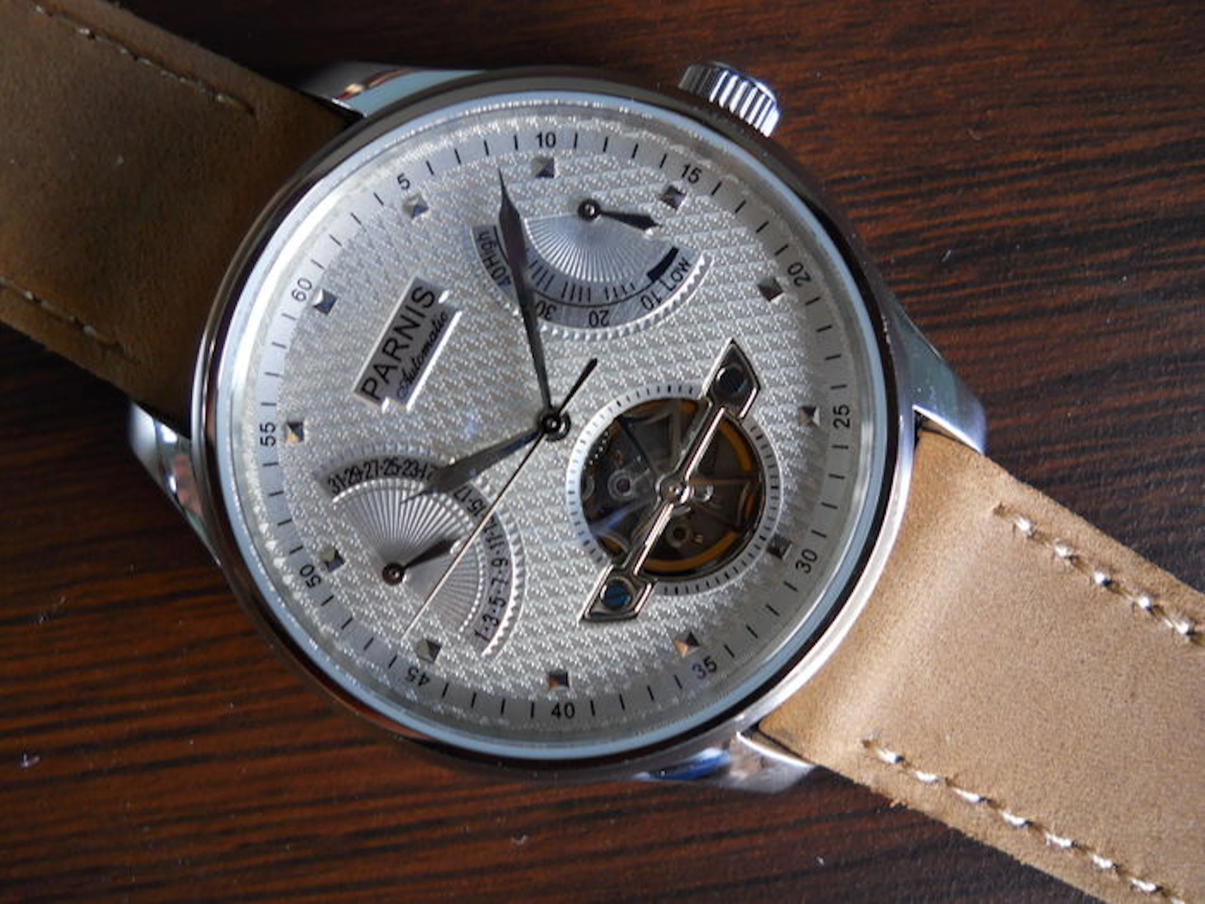 PARNIS power reserve - gentlemen's watch new