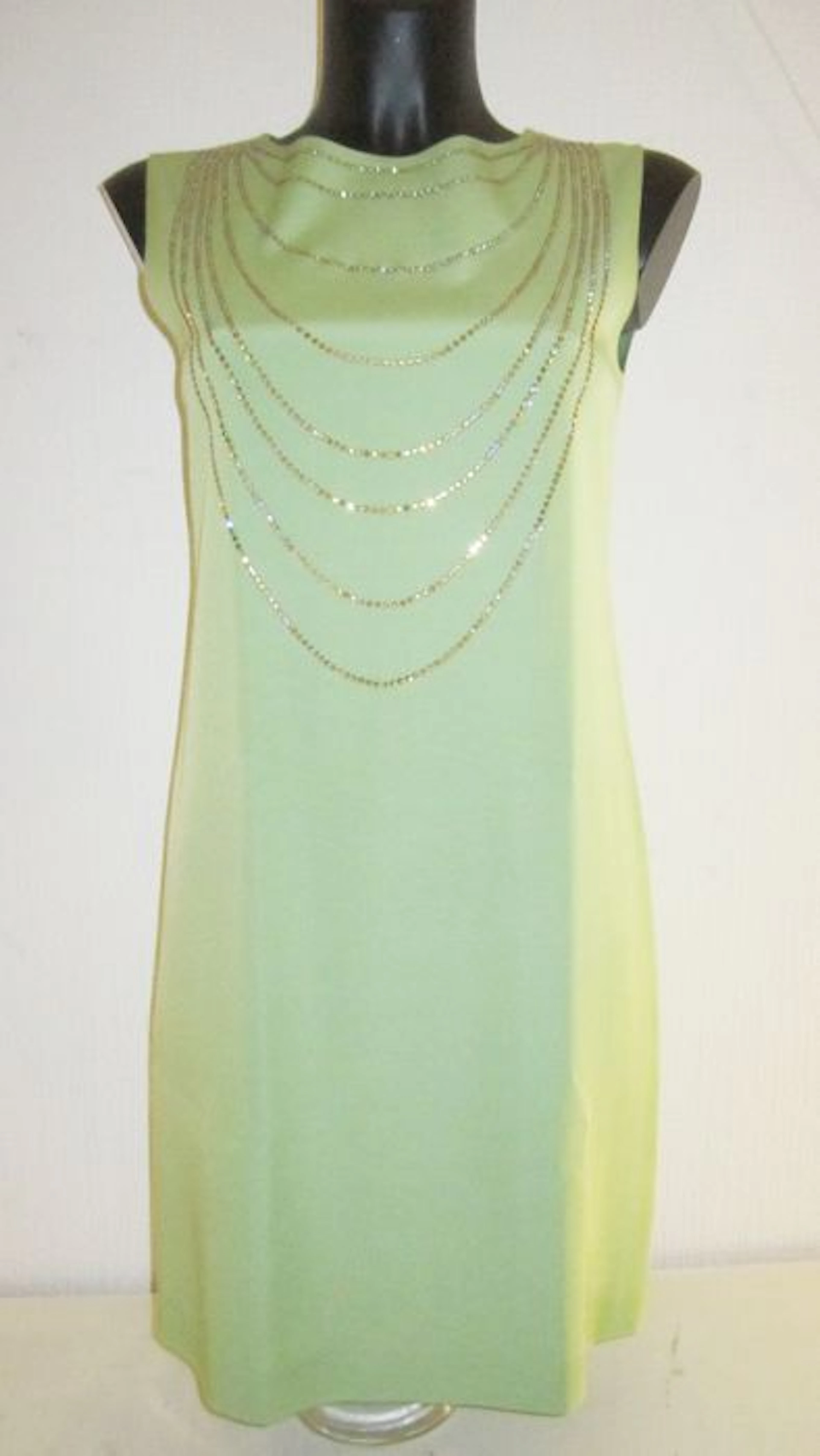 Moschino pastel green very luxurious jewelled necklace dress