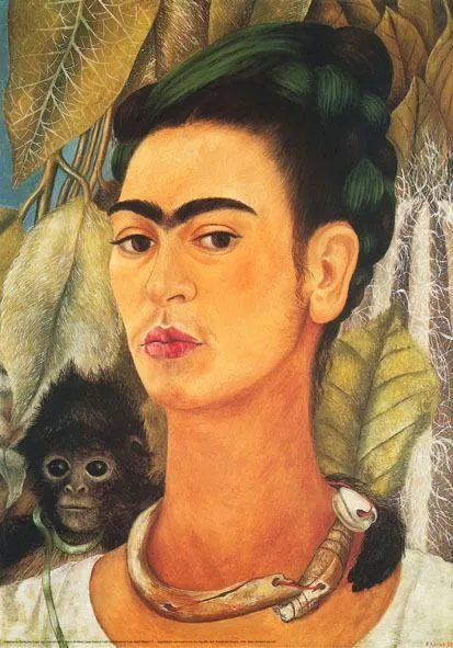 Frida Kahlo - Autorretrato con Mono Tití - Tamaño grande - 2003 | Barnebys